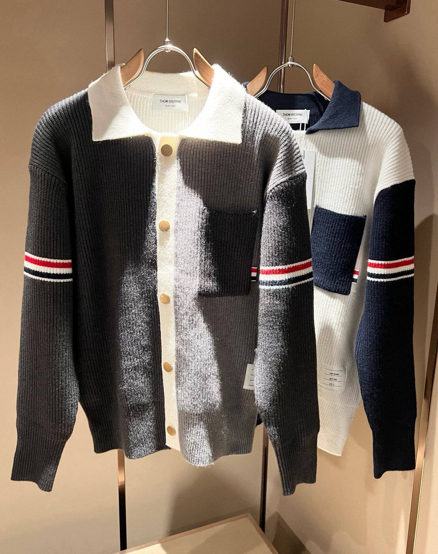 Thom Browne Couple Basic Clothing Wool Striped M-xl