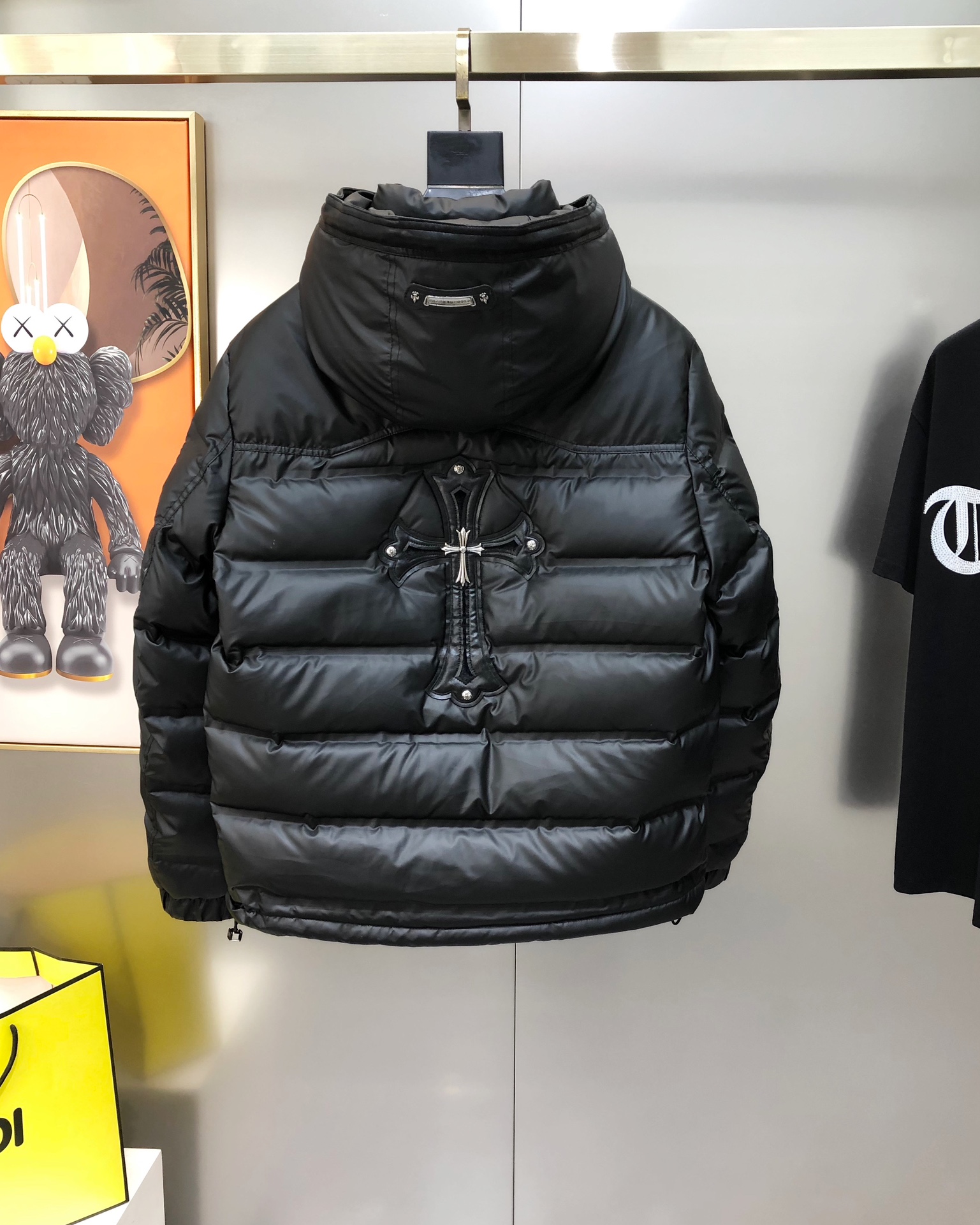 Chrome Hearts Male Down Jacket White Duck Down Black Hooded M-l-xl