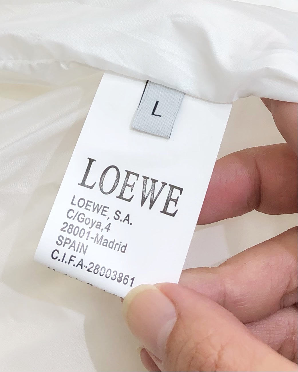 Loewe Male Down Jacket White Duck Down White Hooded M-l-xl