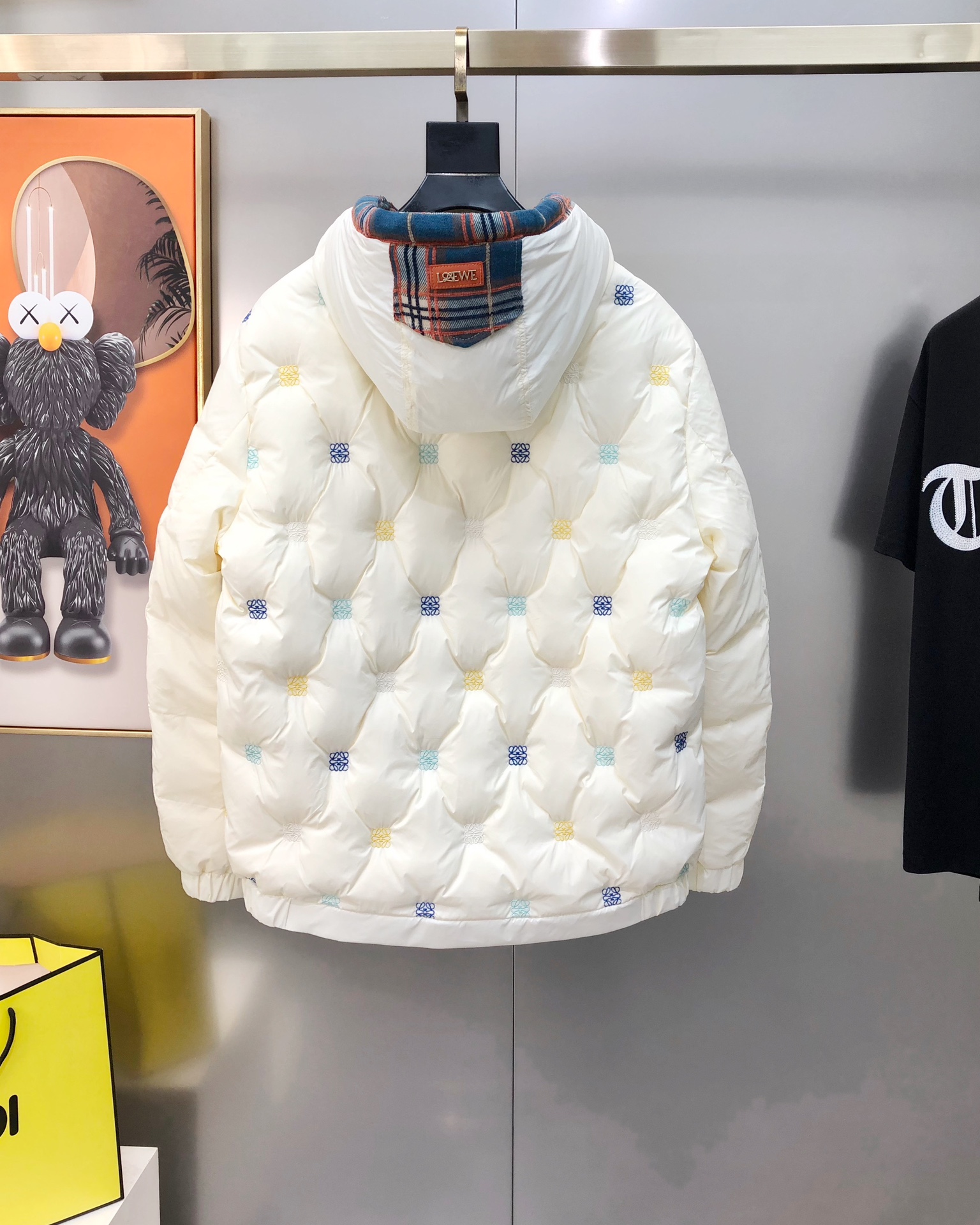Loewe Male Down Jacket White Duck Down White Hooded M-l-xl
