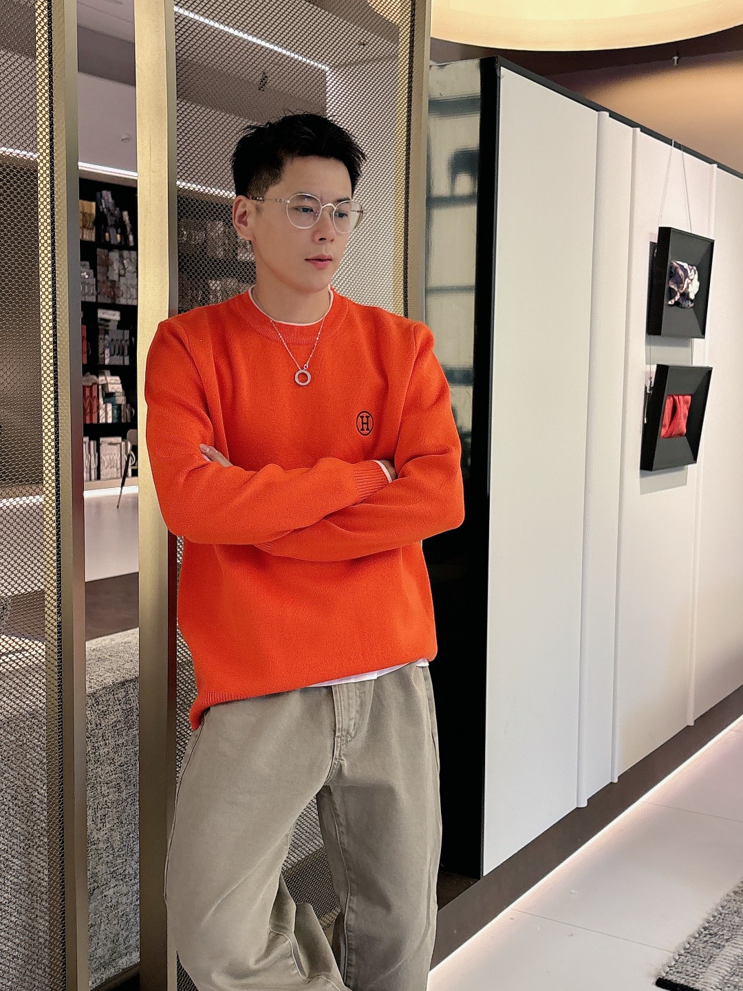 Hermès Basic Clothing Wool Printed M-l-xxxl
