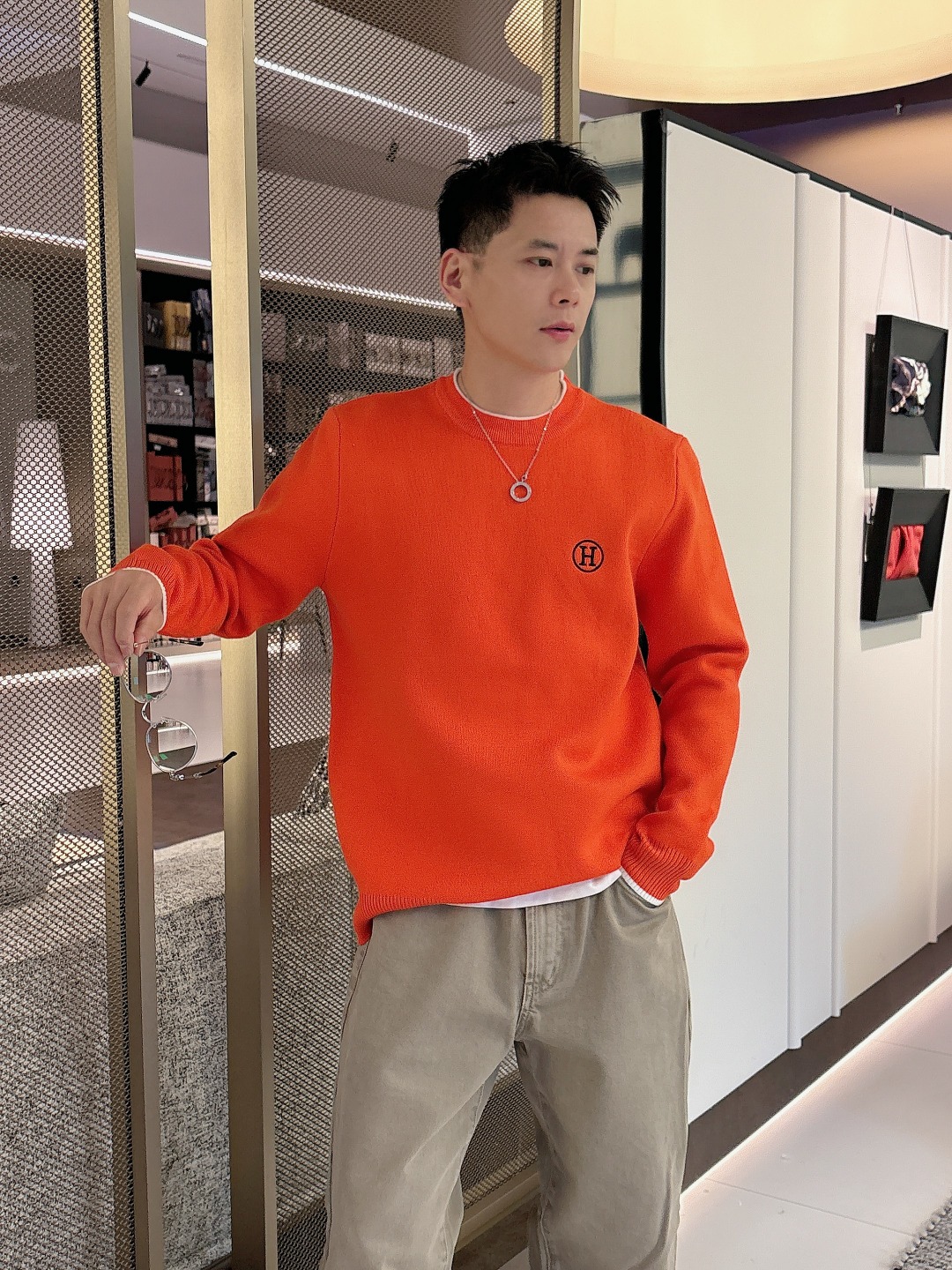 Hermès Basic Clothing Wool Printed M-l-xxxl