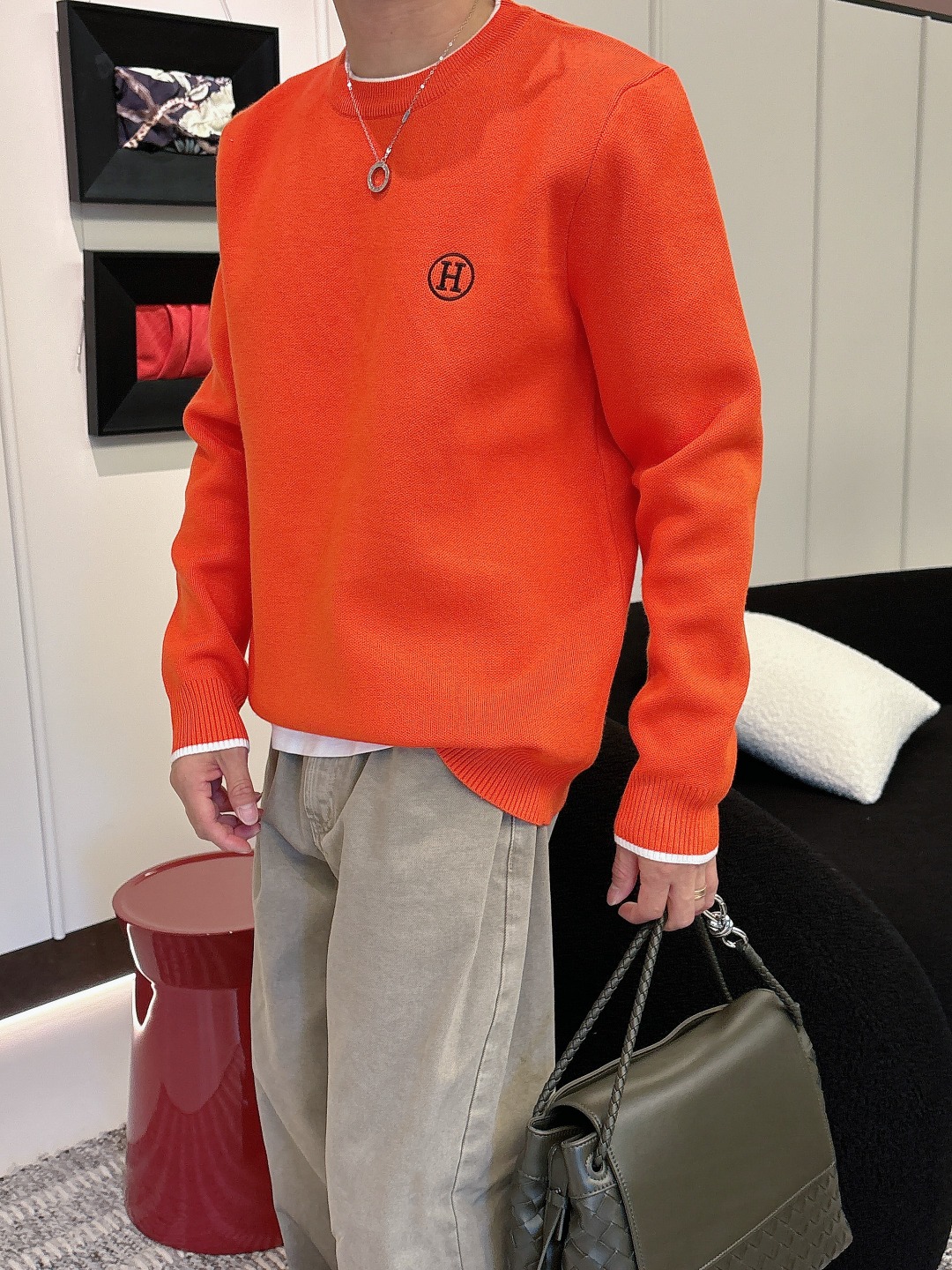 Hermès Basic Clothing Wool Printed M-l-xxxl