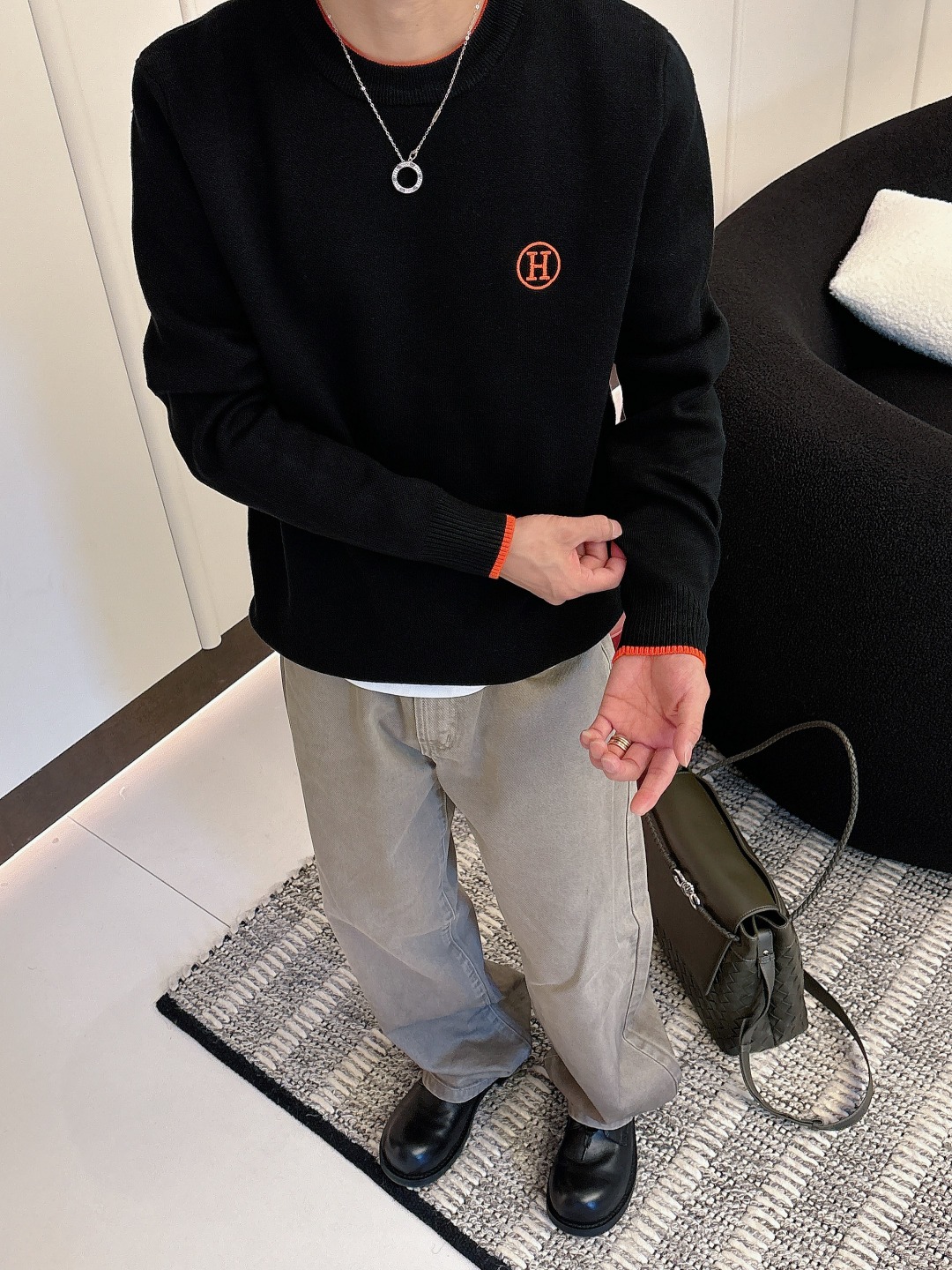 Hermès Basic Clothing Wool Printed M-l-xxxl