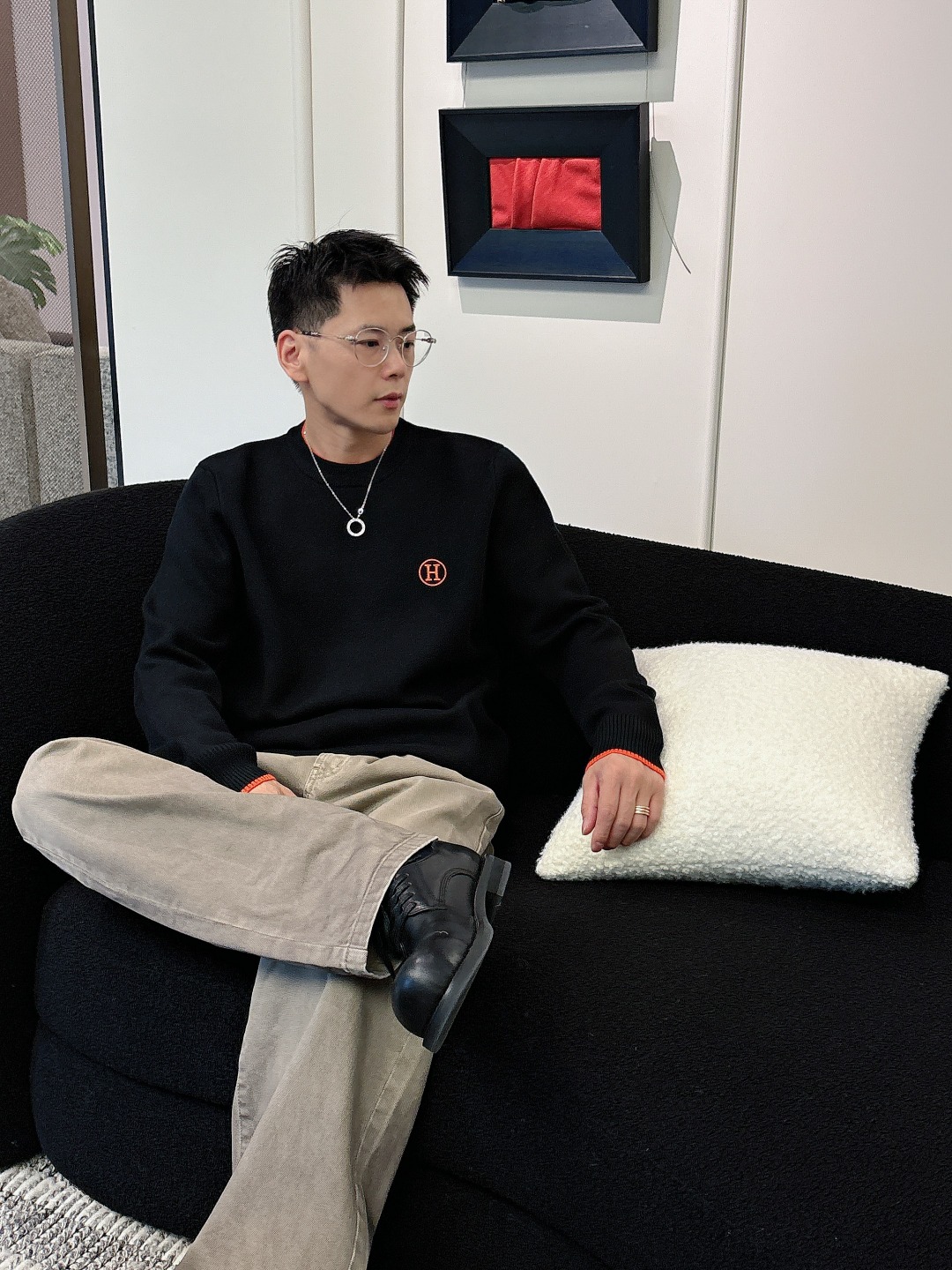 Hermès Basic Clothing Wool Printed M-l-xxxl