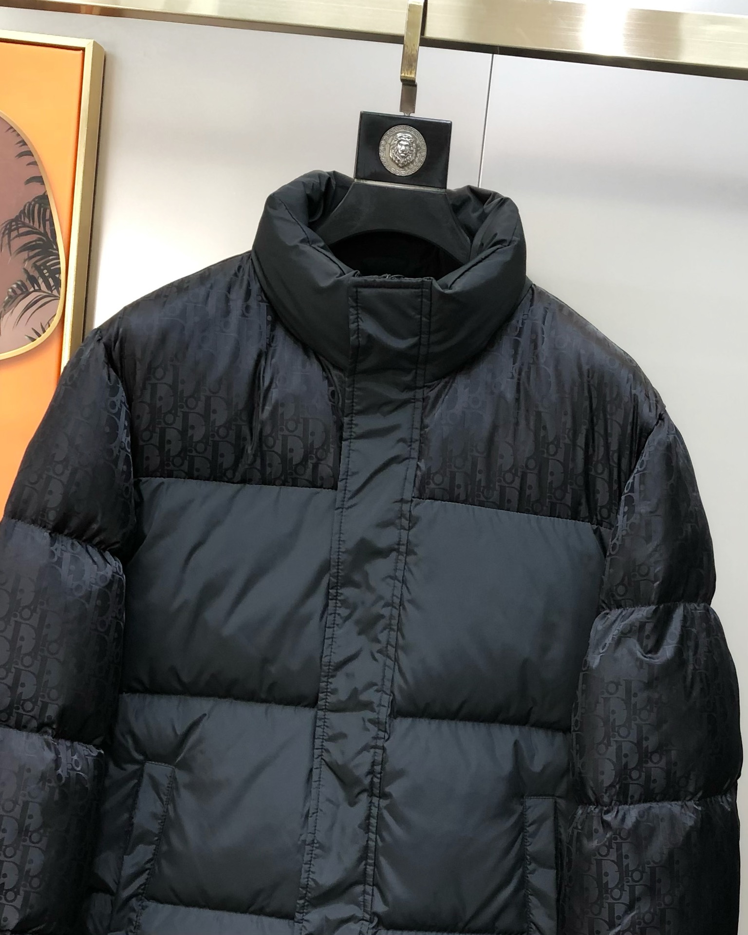 Dior Male Down Jacket White Duck Down Black Printed M-l-xl