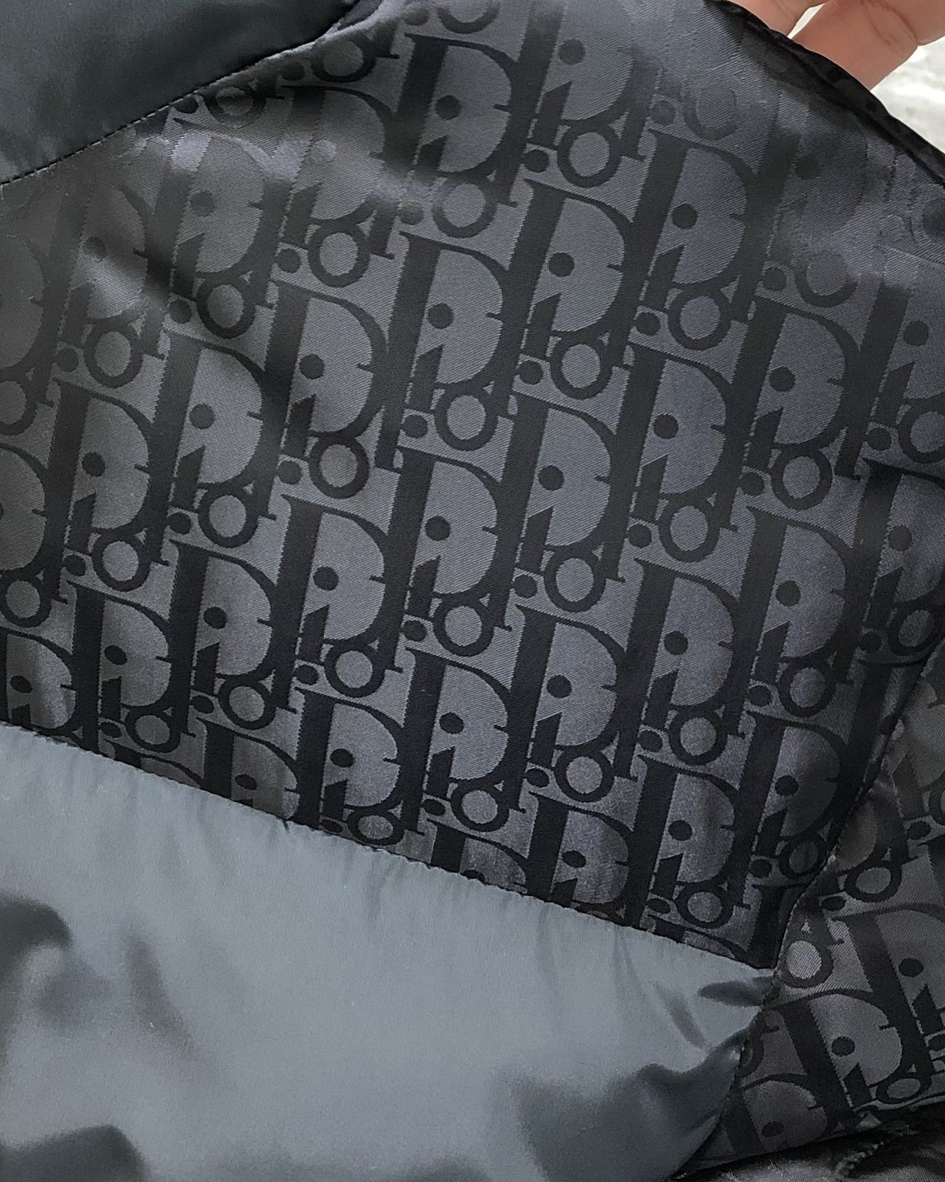 Dior Male Down Jacket White Duck Down Black Printed M-l-xl