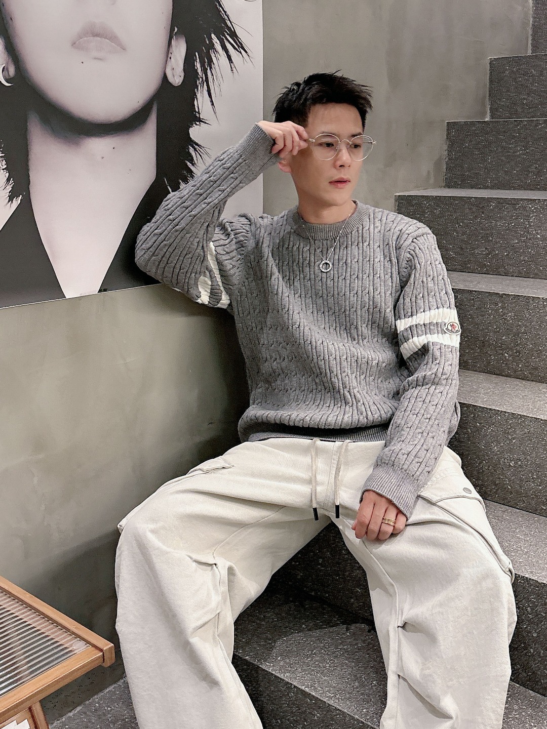 Moncler Basic Clothing Wool Printed M-l-xxxl