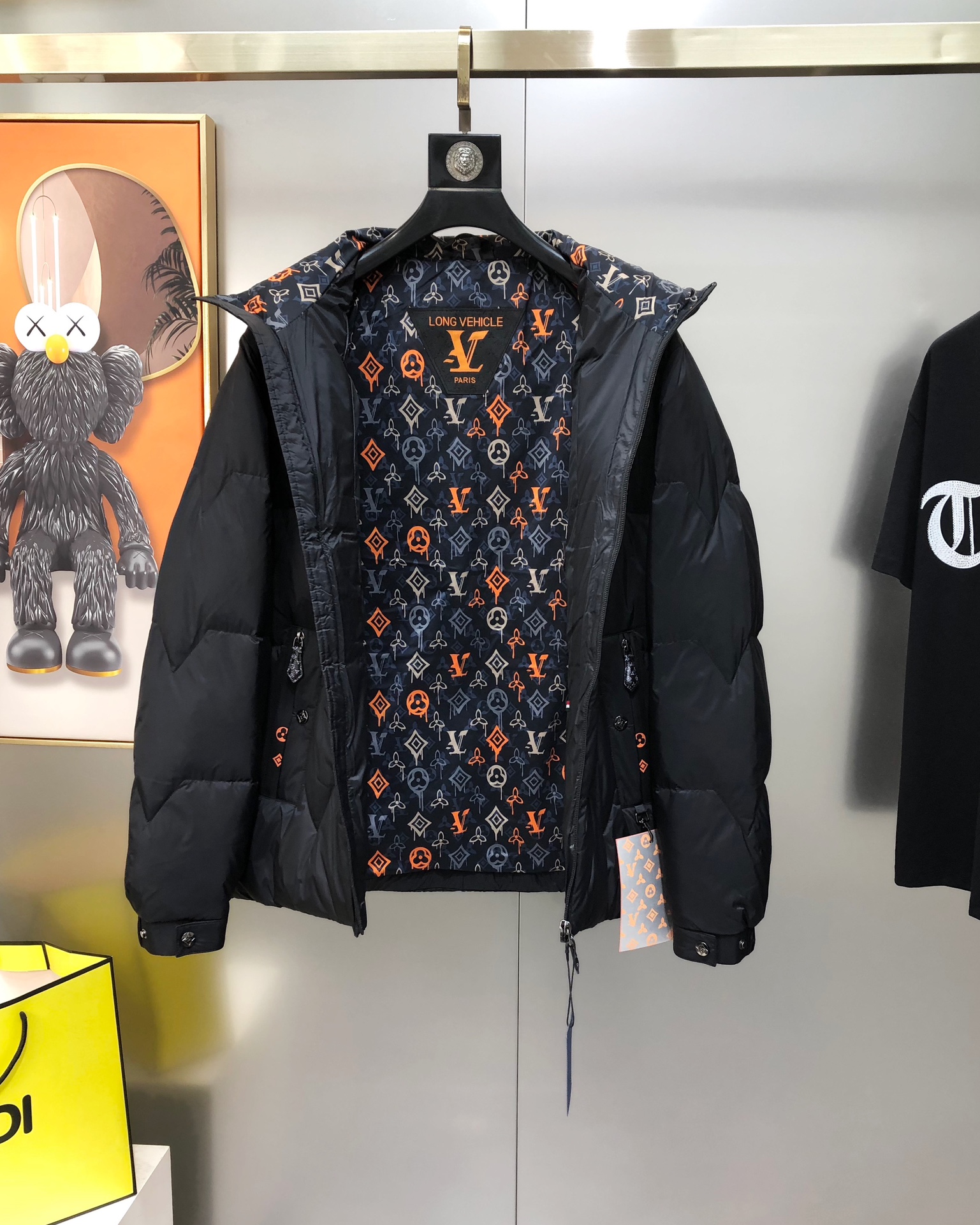 Louis Vuitton Male Down Jacket White Duck Down Black M-l-xl