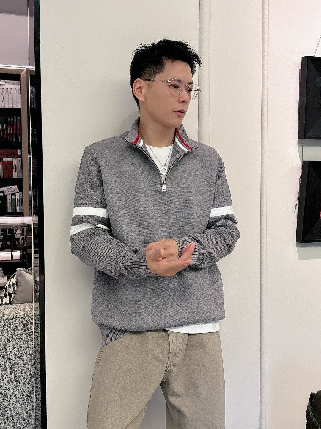 Moncler Basic Clothing Wool Printed M-l-xxxl