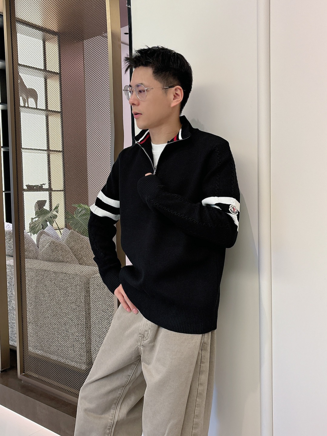 Moncler Basic Clothing Wool Printed M-l-xxxl