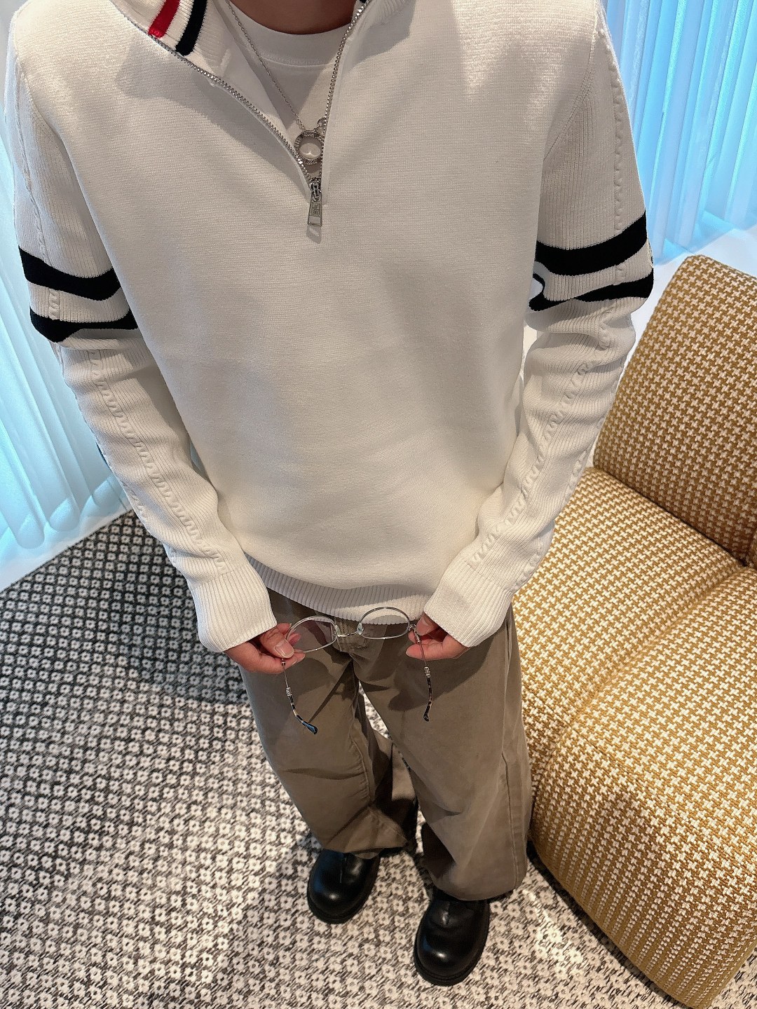 Moncler Basic Clothing Wool Printed M-l-xxxl