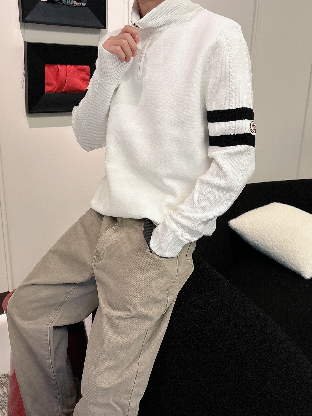 Moncler Basic Clothing Wool Printed M-l-xxxl