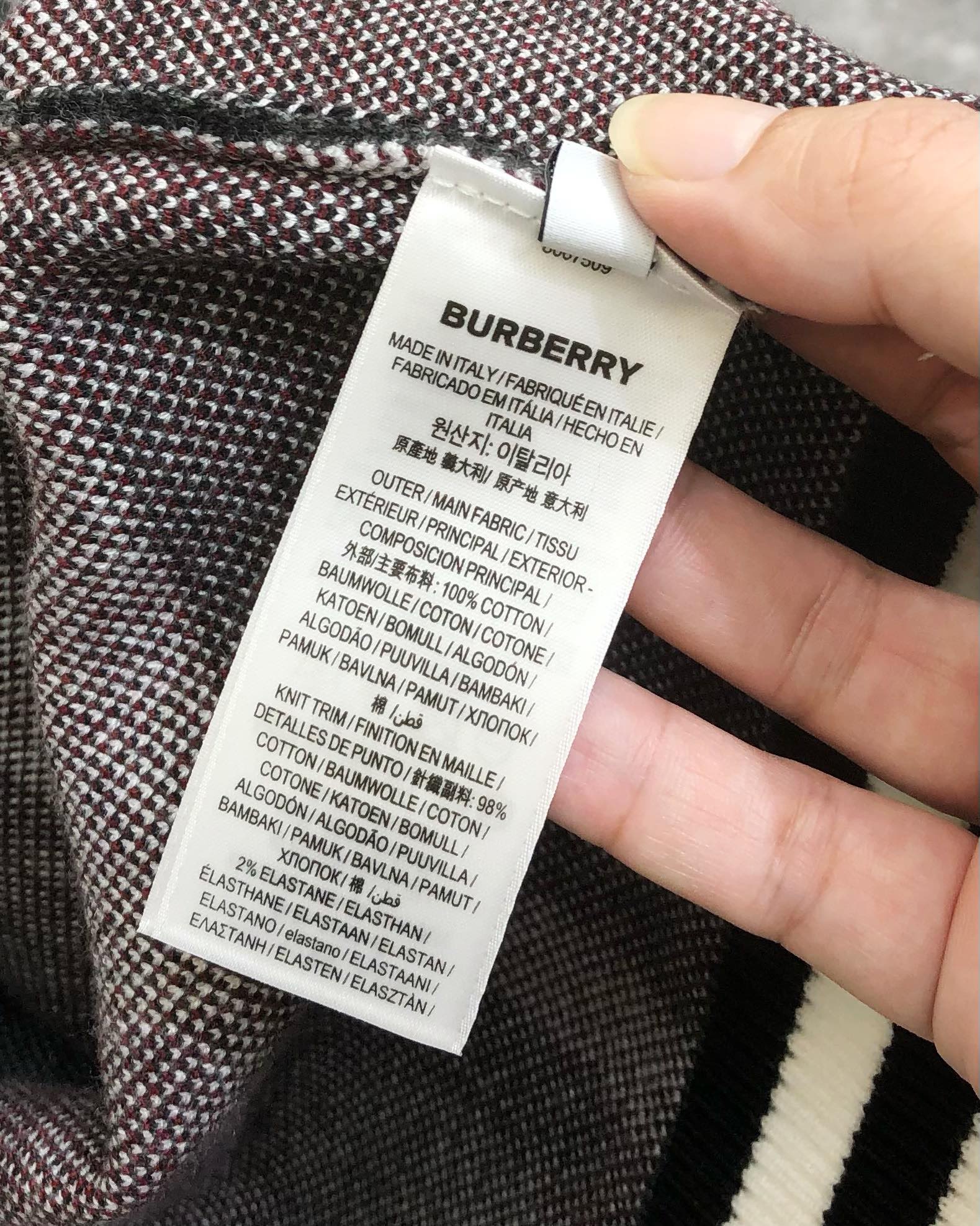 Burberry Male Basic Clothing Cotton Plaid M-l-xl