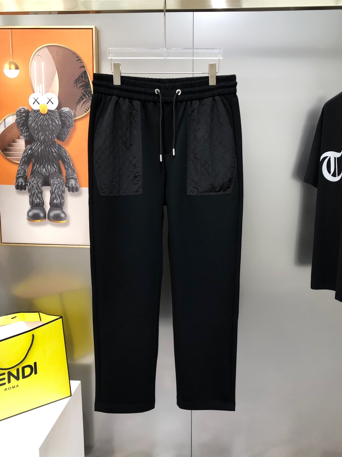 Gucci Male Sports Pants Cotton Black Printed M-l-xl