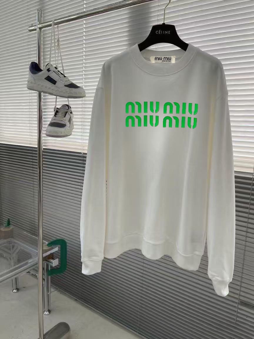 Miu Miu Couple Hoodie Cotton Loose Fit S-m-xl