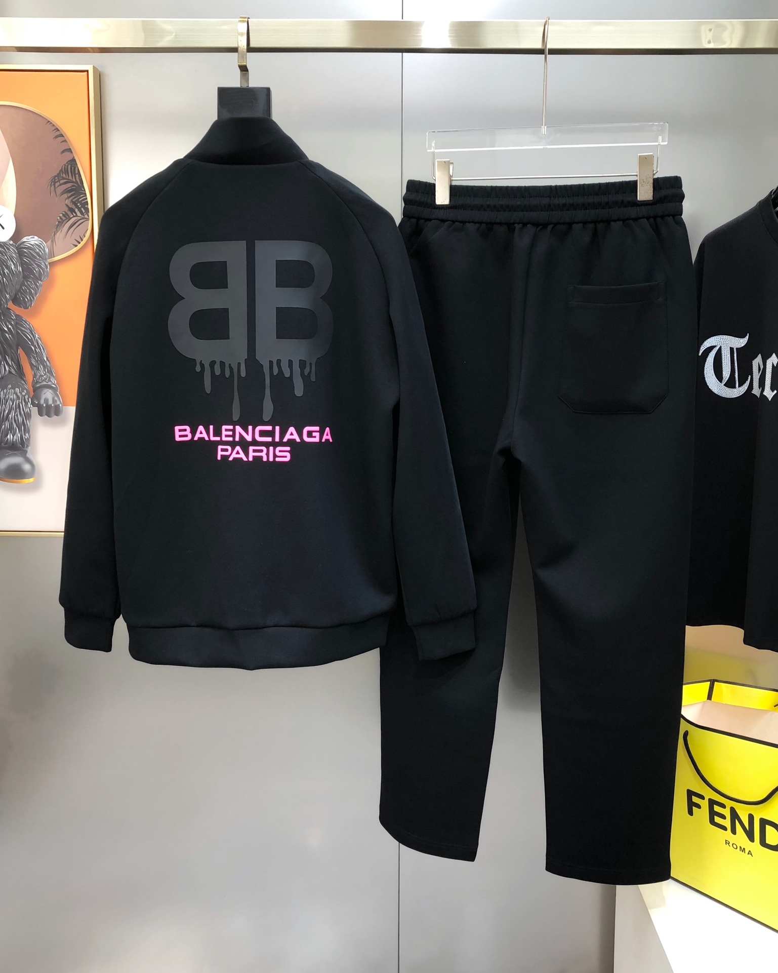 Balenciaga Male Sports Pants Cotton Black M-l-xl