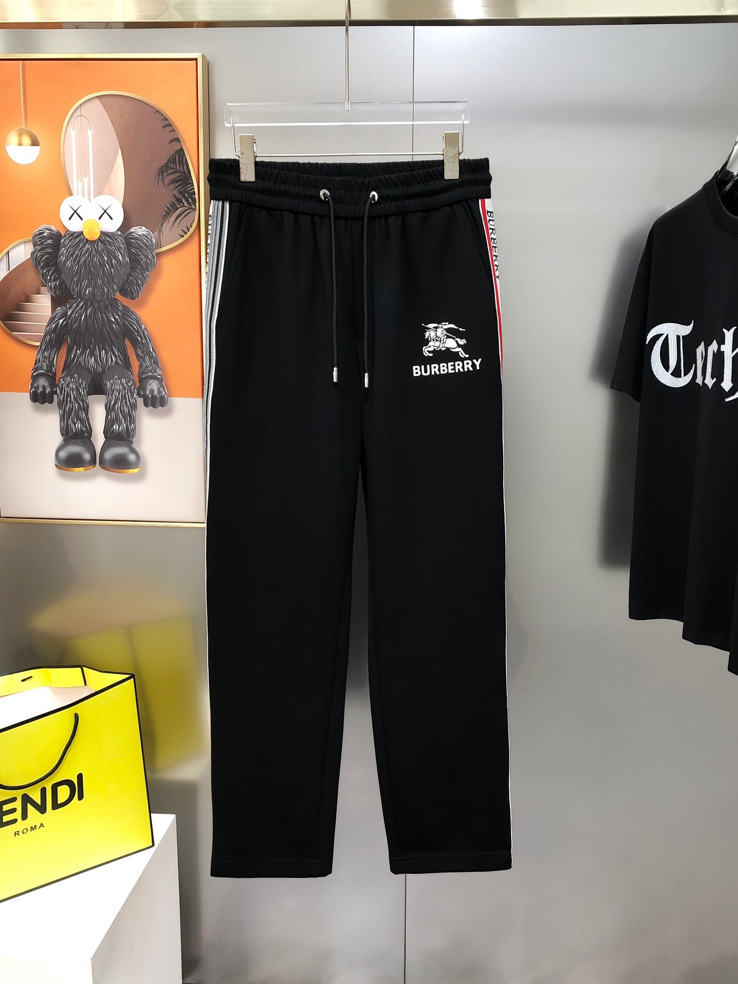 Burberry Male Sports Pants Cotton Black M-l-xl