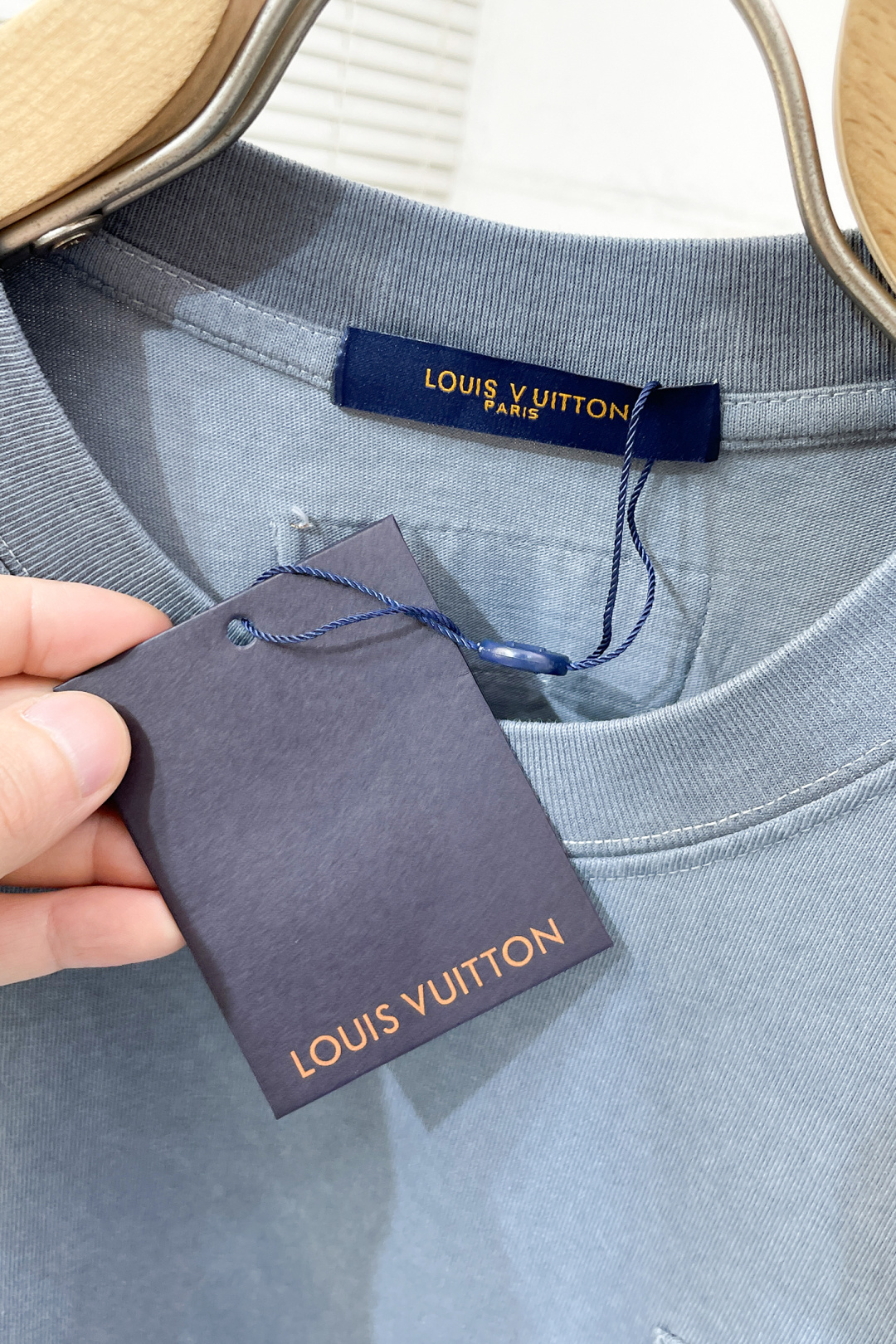 Louis Vuitton Couple Basic Clothing Cotton Blue Printed S-l-xl