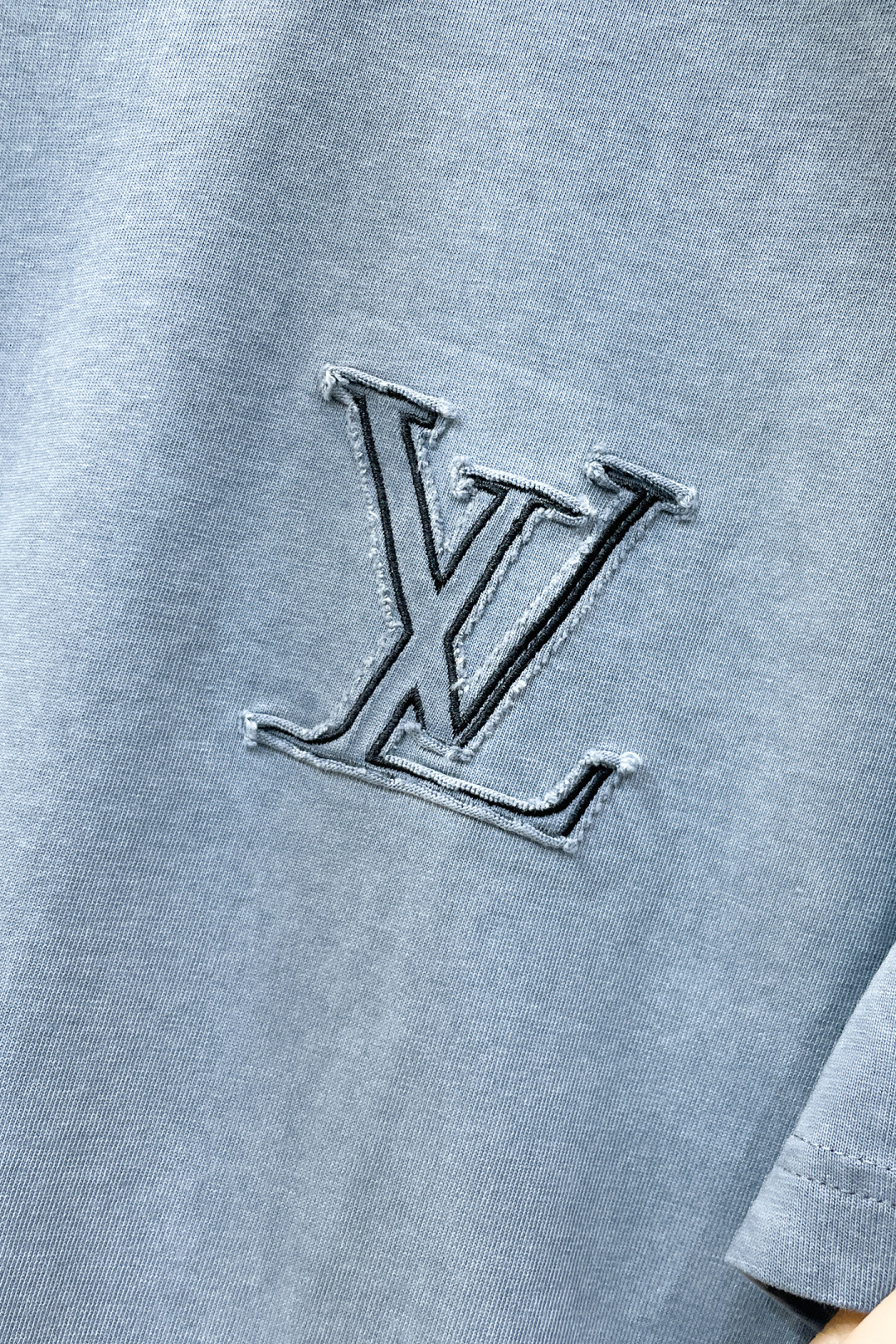 Louis Vuitton Couple Basic Clothing Cotton Blue Printed S-l-xl