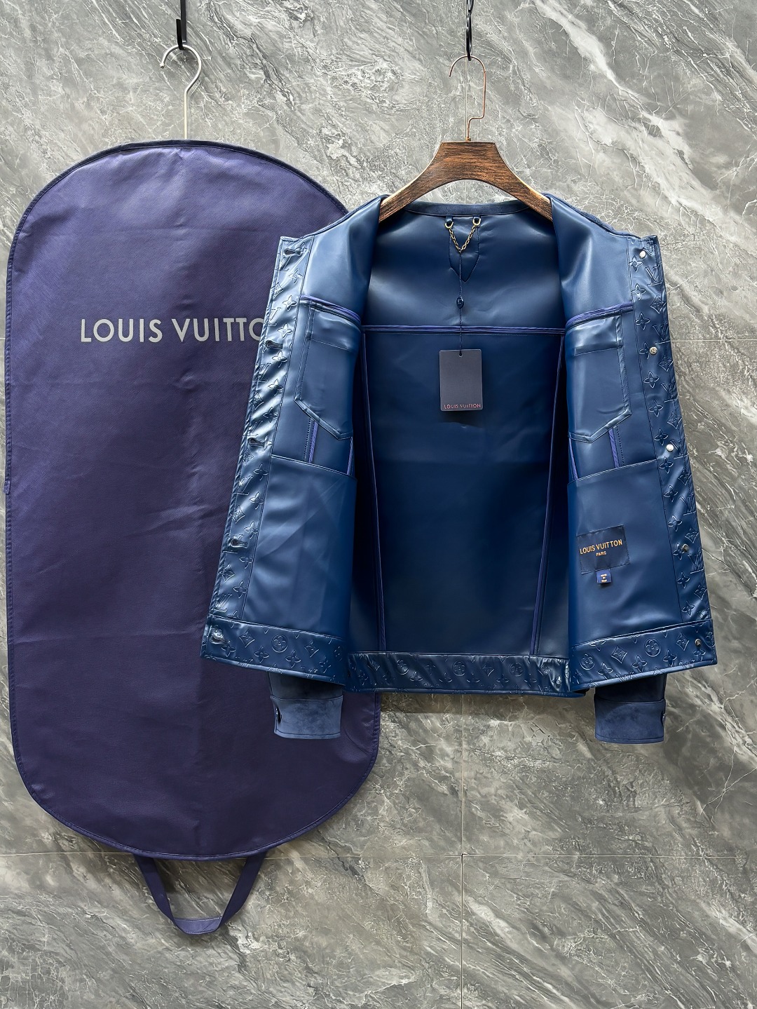 Louis Vuitton Male Jacket Blue S-l-xl
