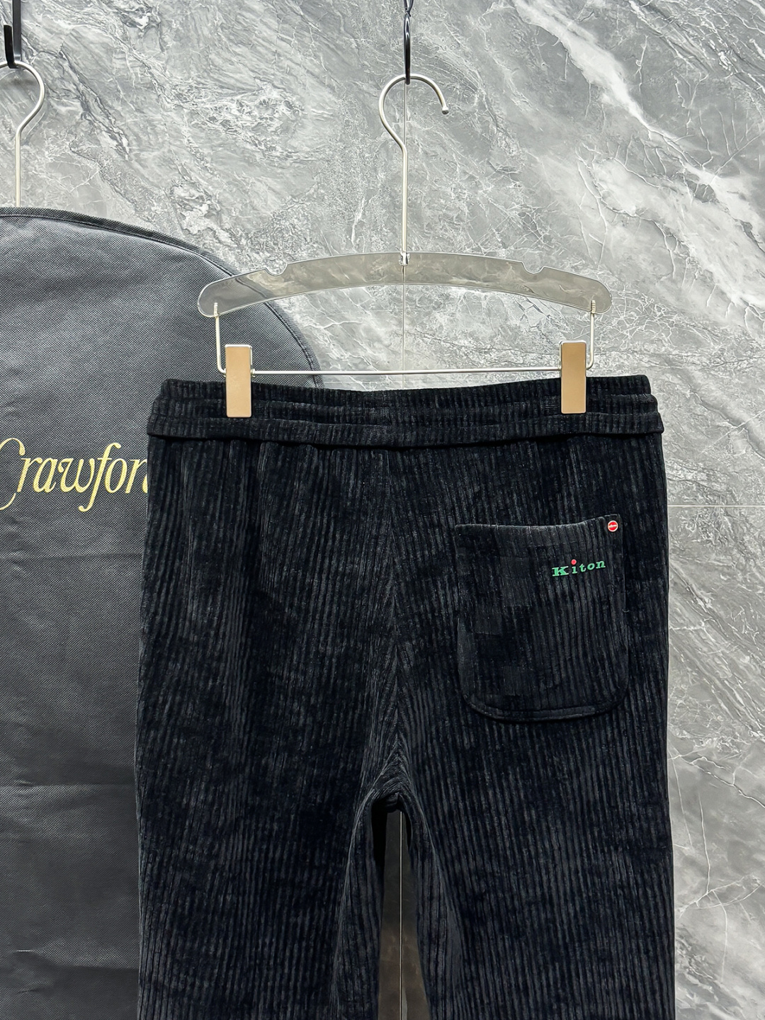 Kiton Male Basic Clothing Black Slim Fit M-l-xl-xxl