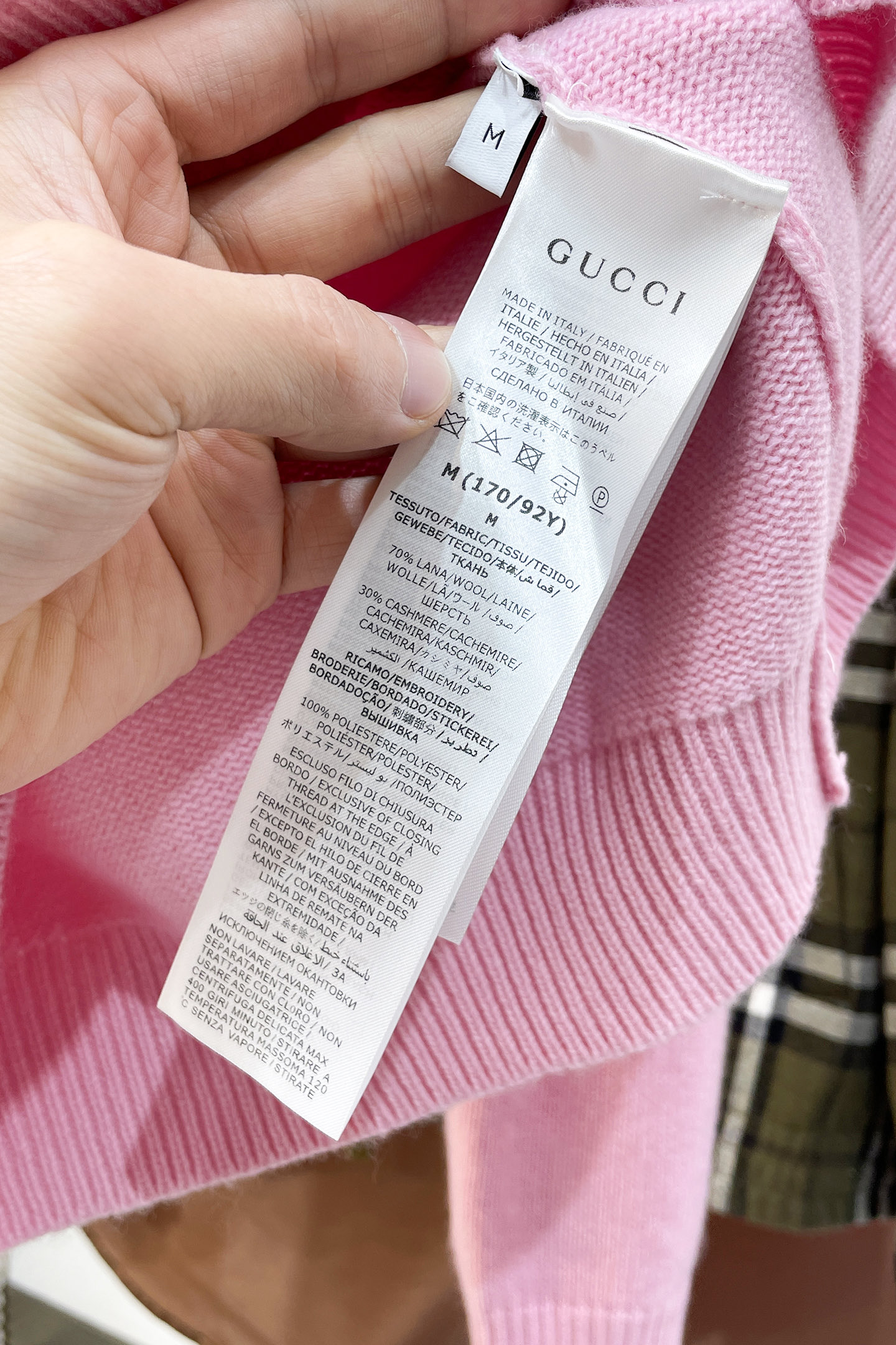 Gucci Basic Clothing Wool Pink Loose Fit S-l-xl