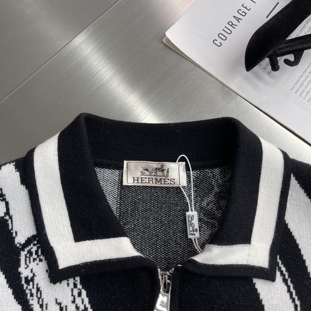 Hermès Couple Basic Clothing Wool Striped M-xxxl
