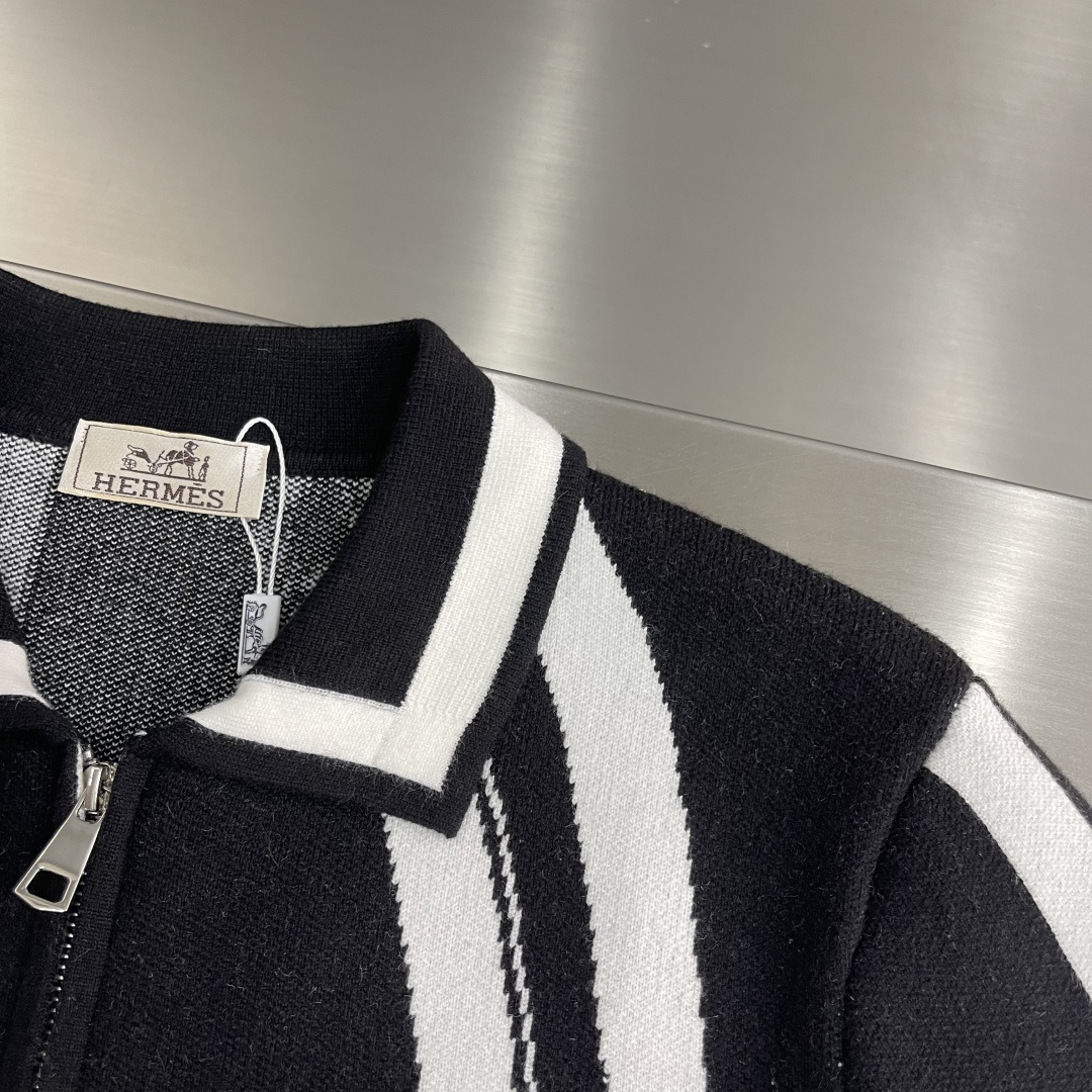 Hermès Couple Basic Clothing Wool Striped M-xxxl