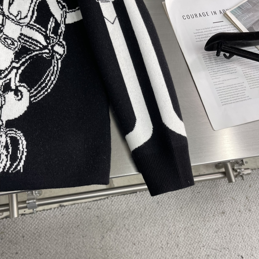 Hermès Couple Basic Clothing Wool Striped M-xxxl