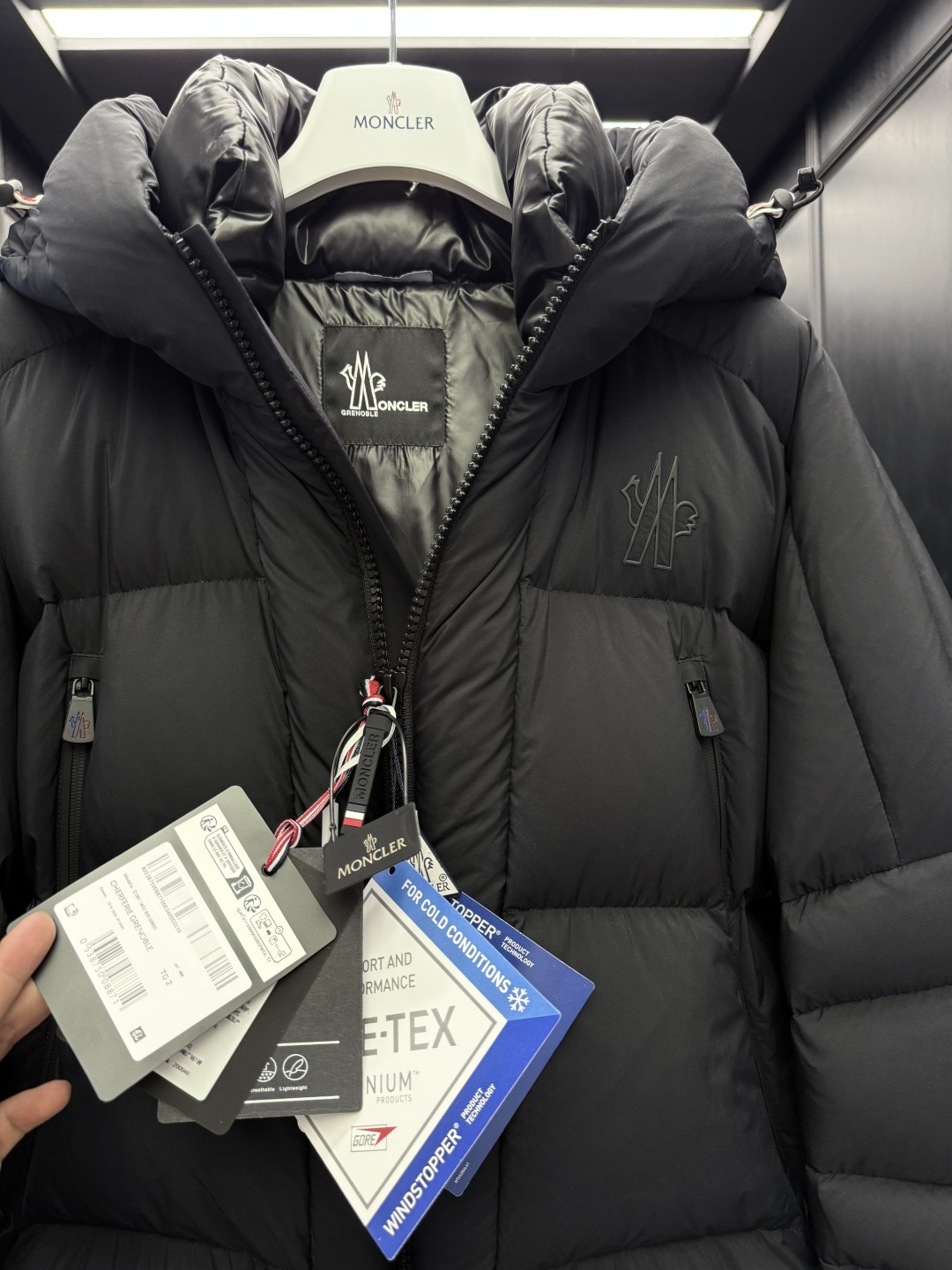 Moncler Male Down Jacket Knitted Black Hooded S-m-l