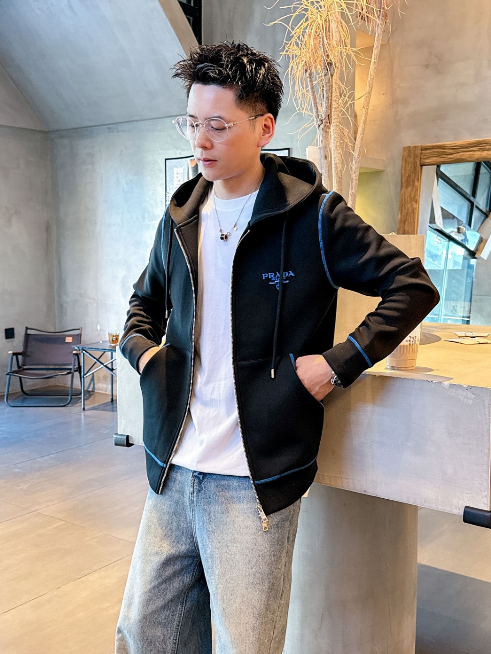 Prada Hoodie Cotton M-l-xl