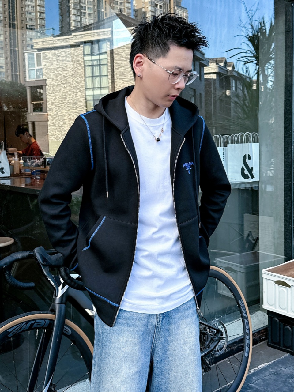 Prada Hoodie Cotton M-l-xl