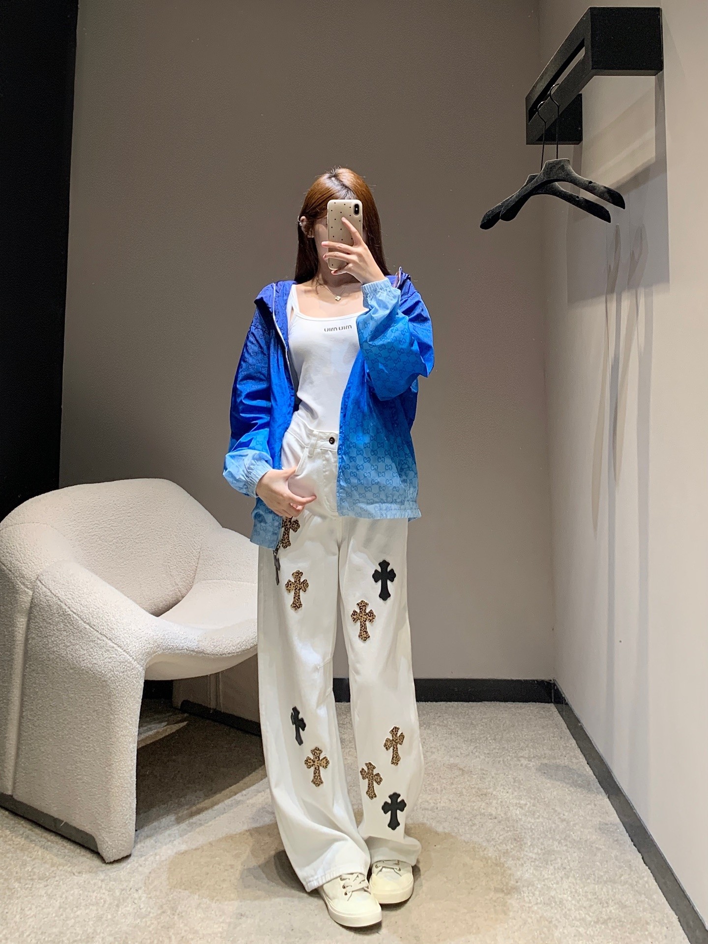 Gucci Couple Basic Clothing White Hooded S-m-xl