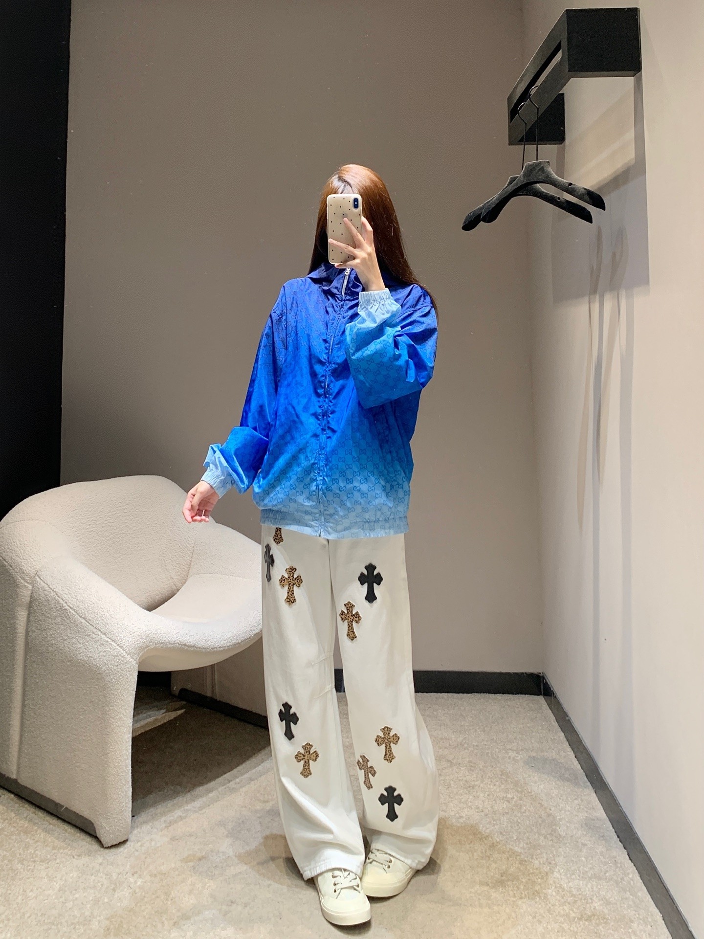 Gucci Couple Basic Clothing White Hooded S-m-xl