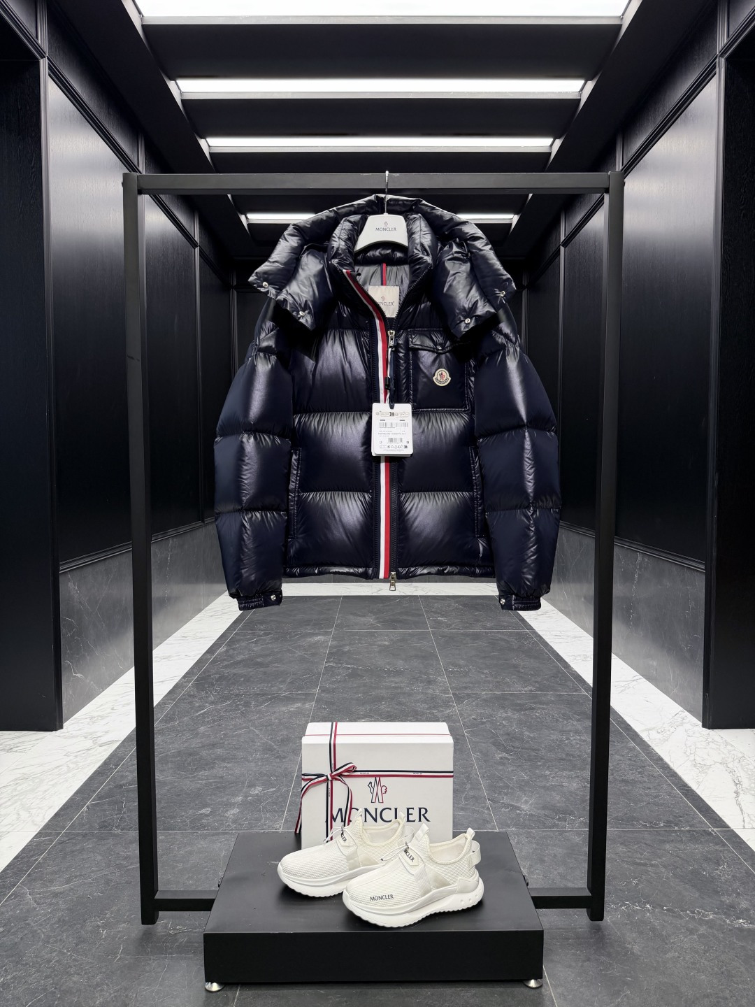 Moncler Male Down Jacket Blue Hooded S-m-l