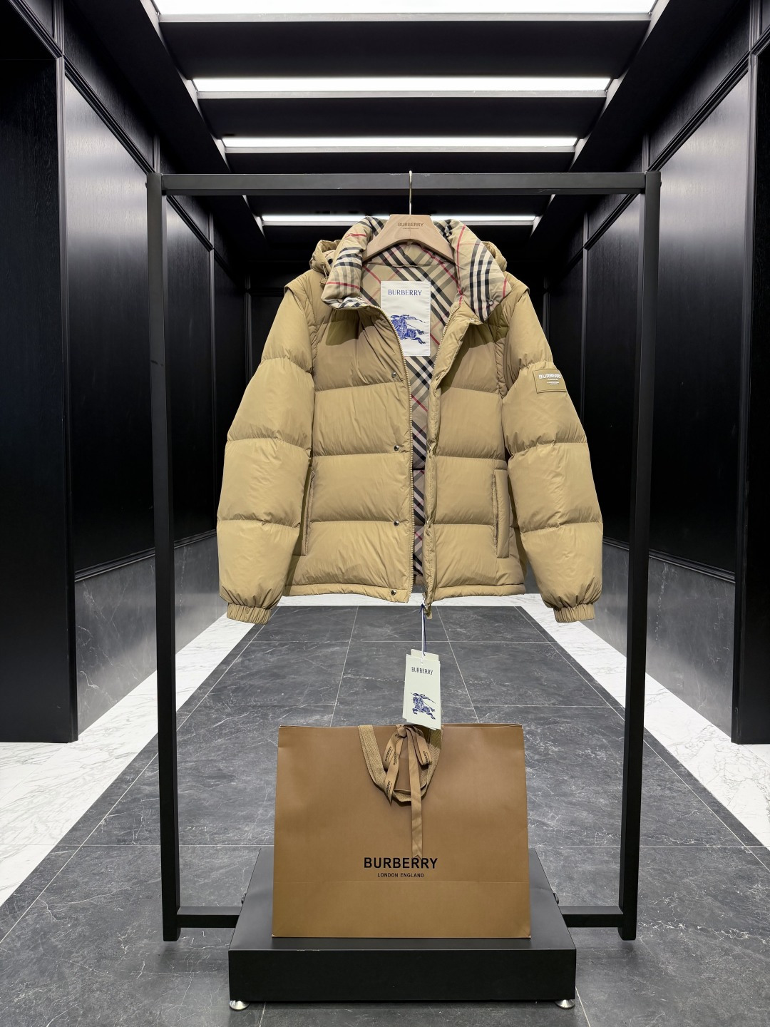 Burberry Couple Vest Wool Black Hooded S-m-l-xl