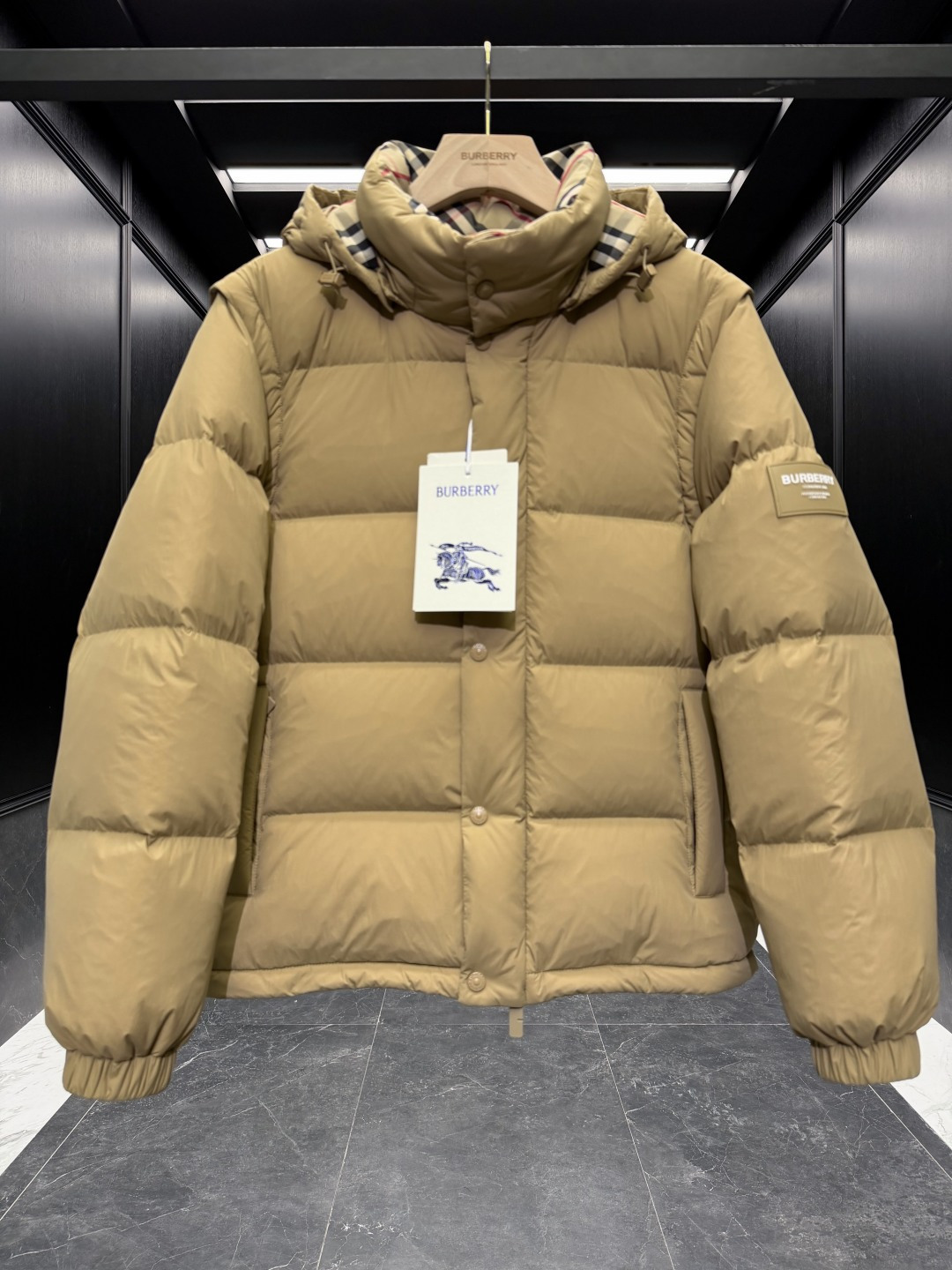 Burberry Couple Vest Wool Black Hooded S-m-l-xl
