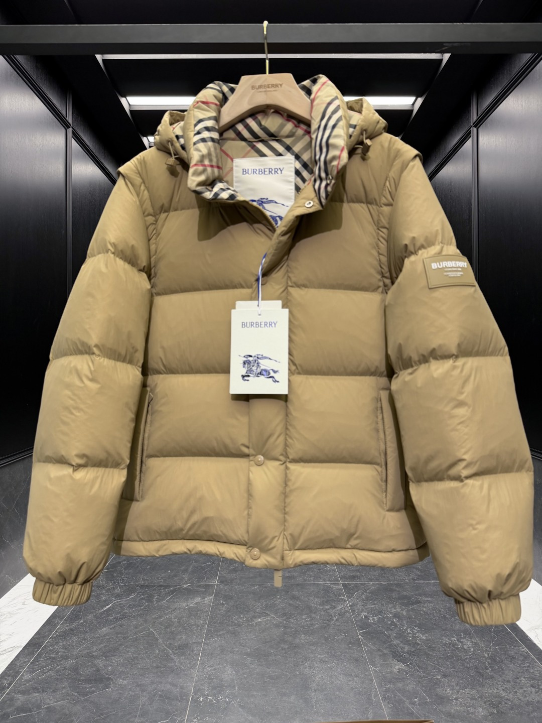 Burberry Couple Vest Wool Black Hooded S-m-l-xl