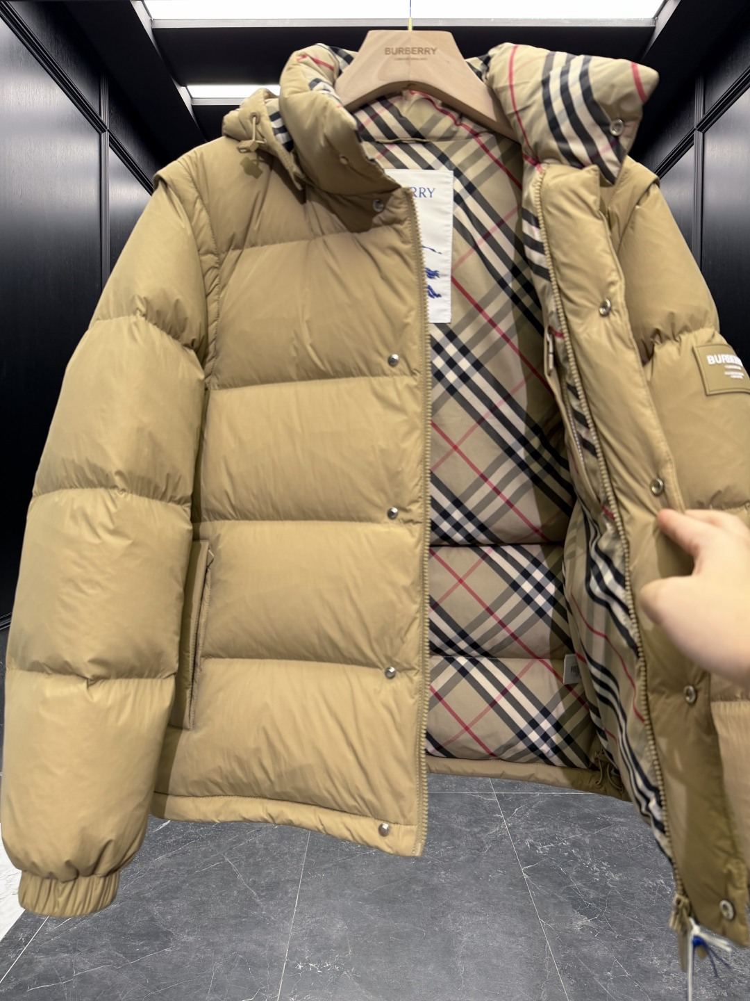 Burberry Couple Vest Wool Black Hooded S-m-l-xl