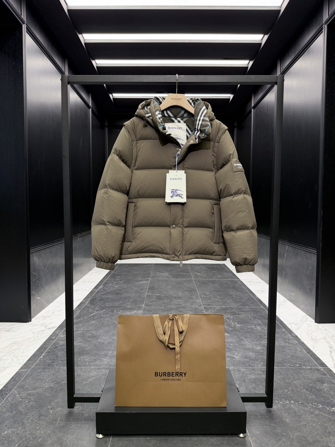Burberry Couple Vest Wool Black Hooded S-m-l-xl