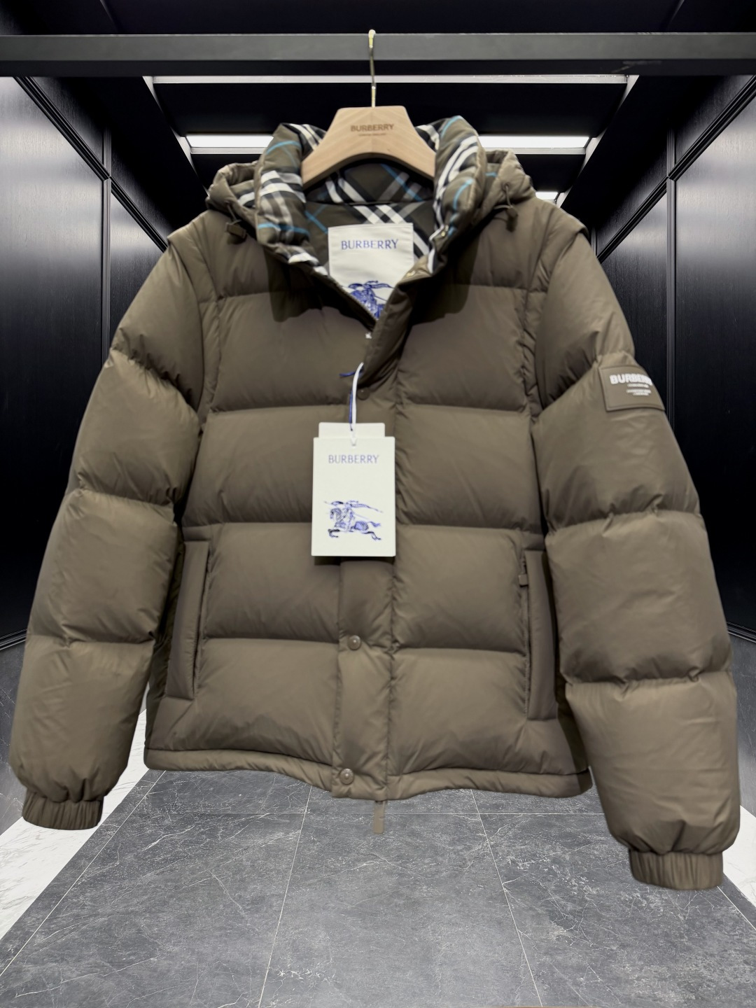 Burberry Couple Vest Wool Black Hooded S-m-l-xl