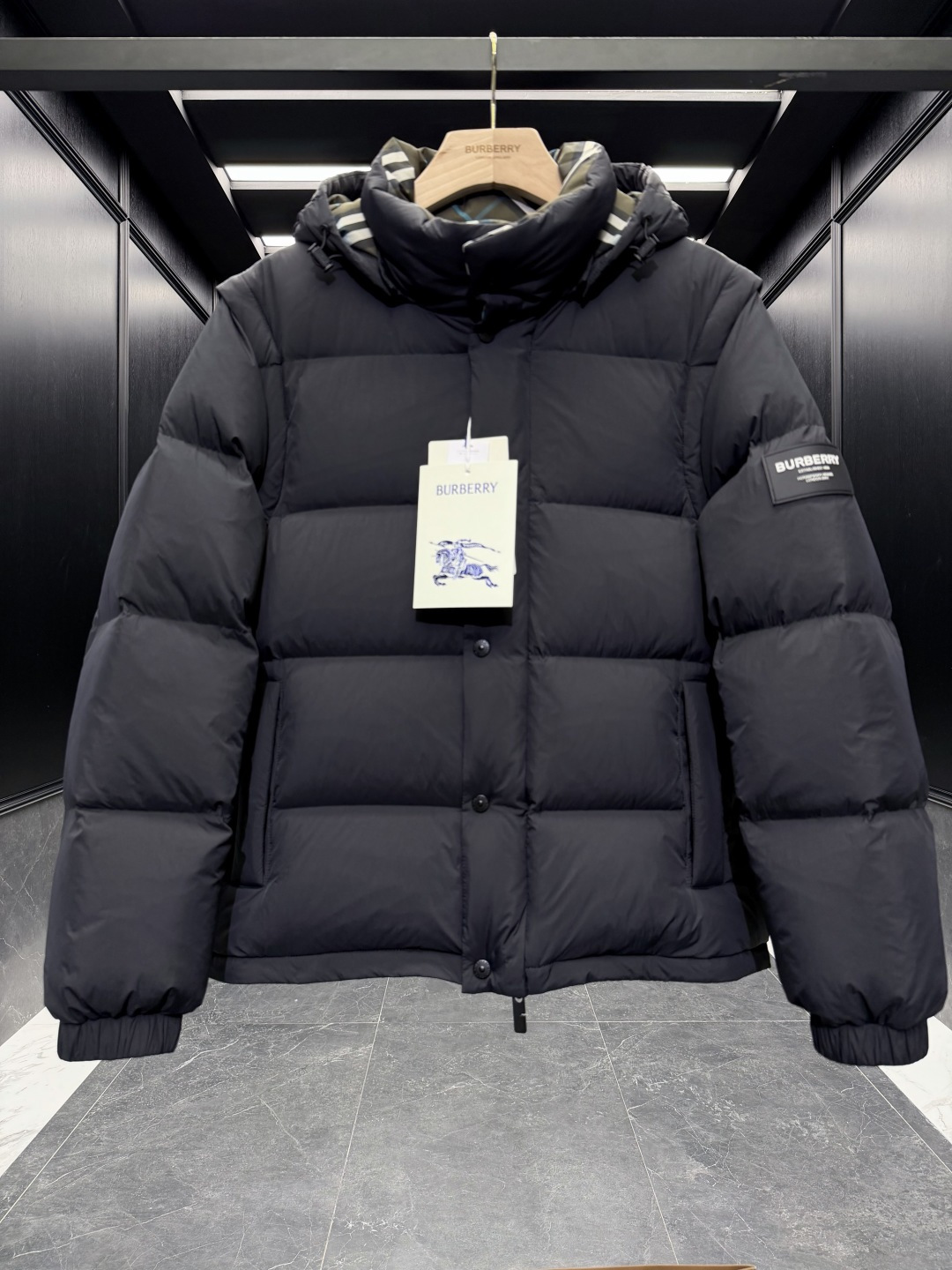 Burberry Couple Vest Wool Black Hooded S-m-l-xl