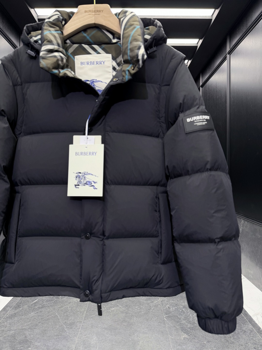 Burberry Couple Vest Wool Black Hooded S-m-l-xl