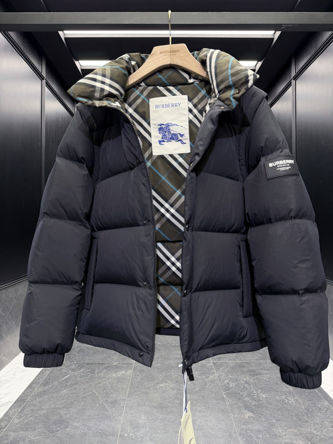 Burberry Couple Vest Wool Black Hooded S-m-l-xl