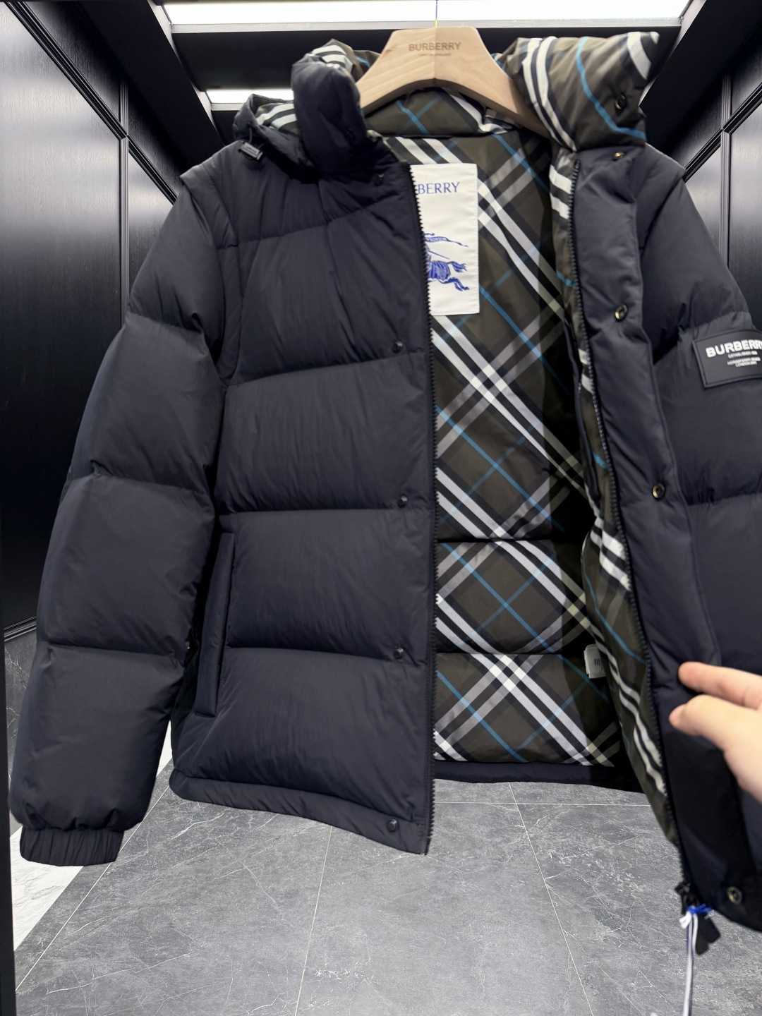 Burberry Couple Vest Wool Black Hooded S-m-l-xl