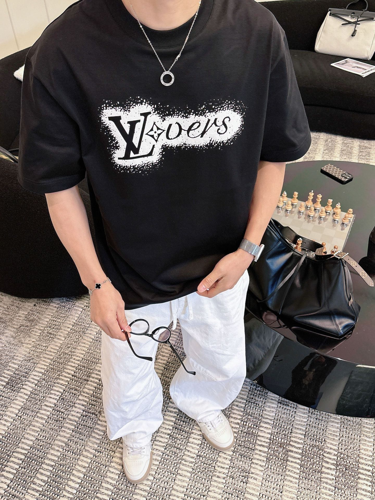 Louis Vuitton Basic Clothing Cotton Black M-l-xl