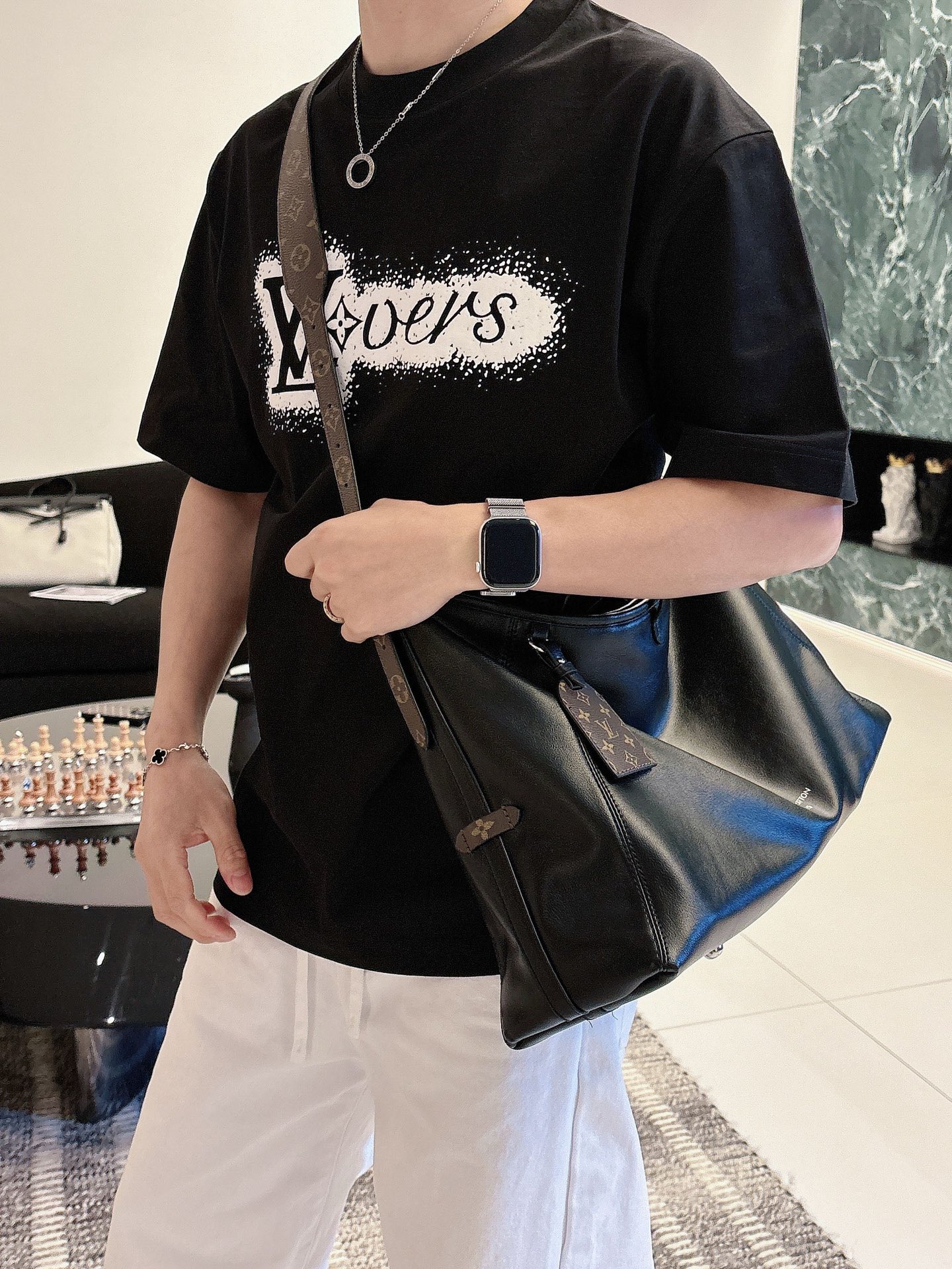 Louis Vuitton Basic Clothing Cotton Black M-l-xl