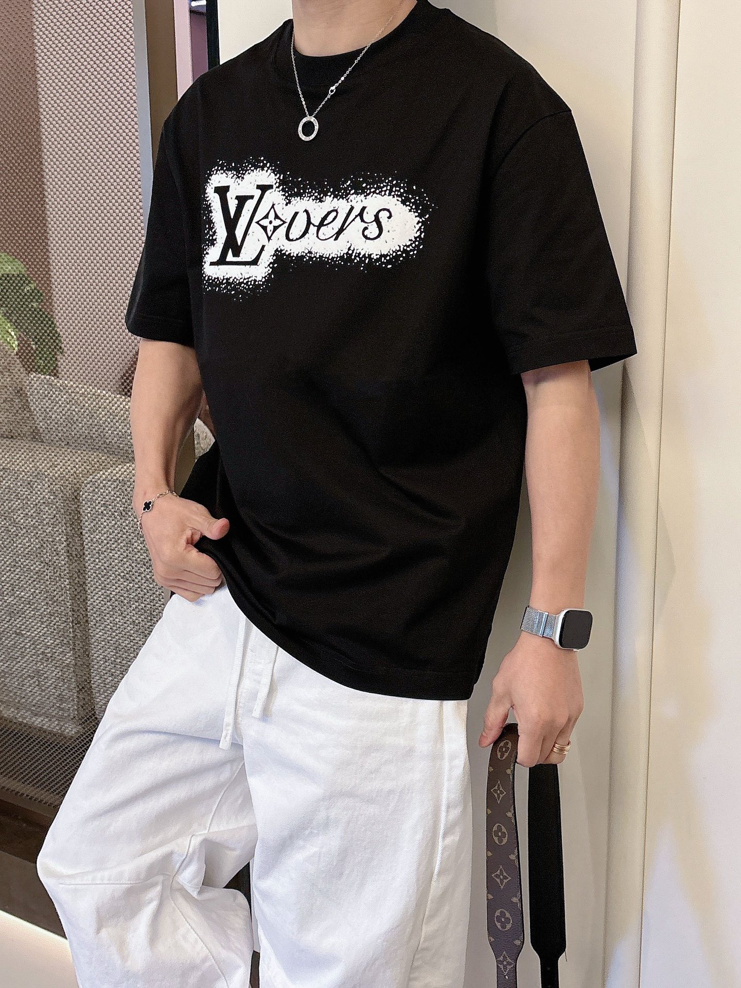 Louis Vuitton Basic Clothing Cotton Black M-l-xl