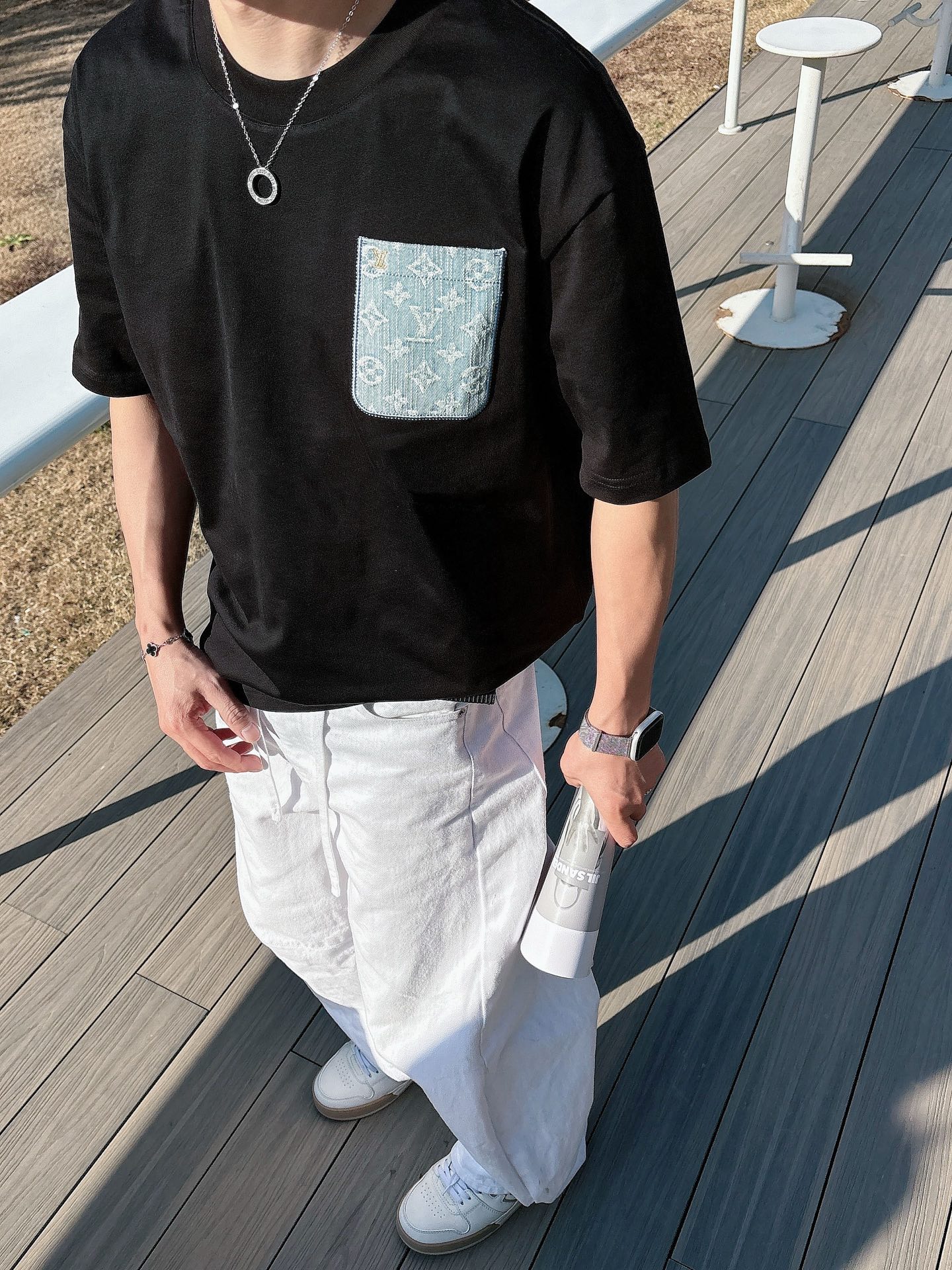 Louis Vuitton Basic Clothing Cotton Black M-l-xl
